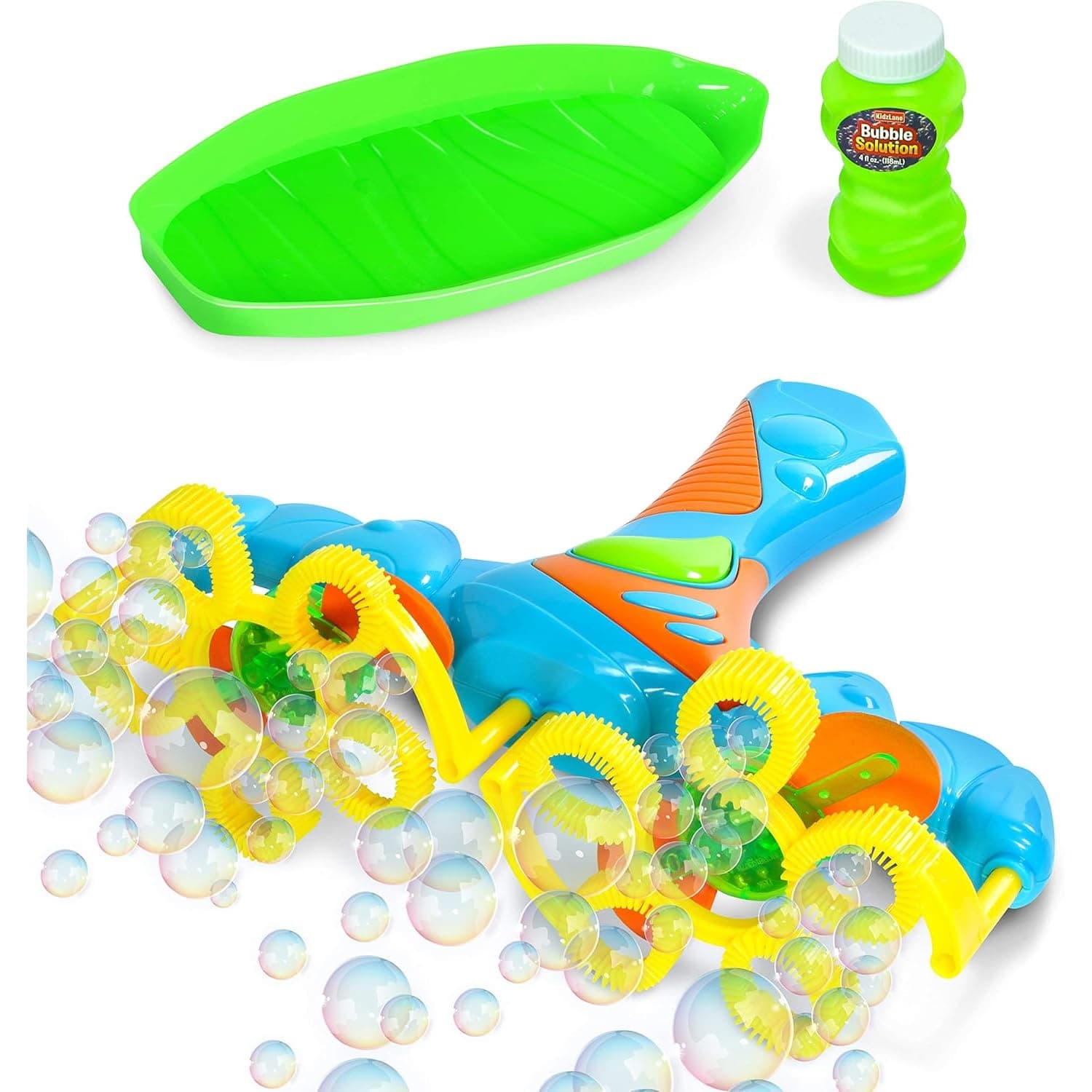 Kidzlane Bubble Blaster | Bubbles for Kids and Toddlers | Light Up Bubble Machine for Kids | Bubble Blower Wand with 4 oz Solution Included | Handheld Toy Bubble Maker Ages 3+