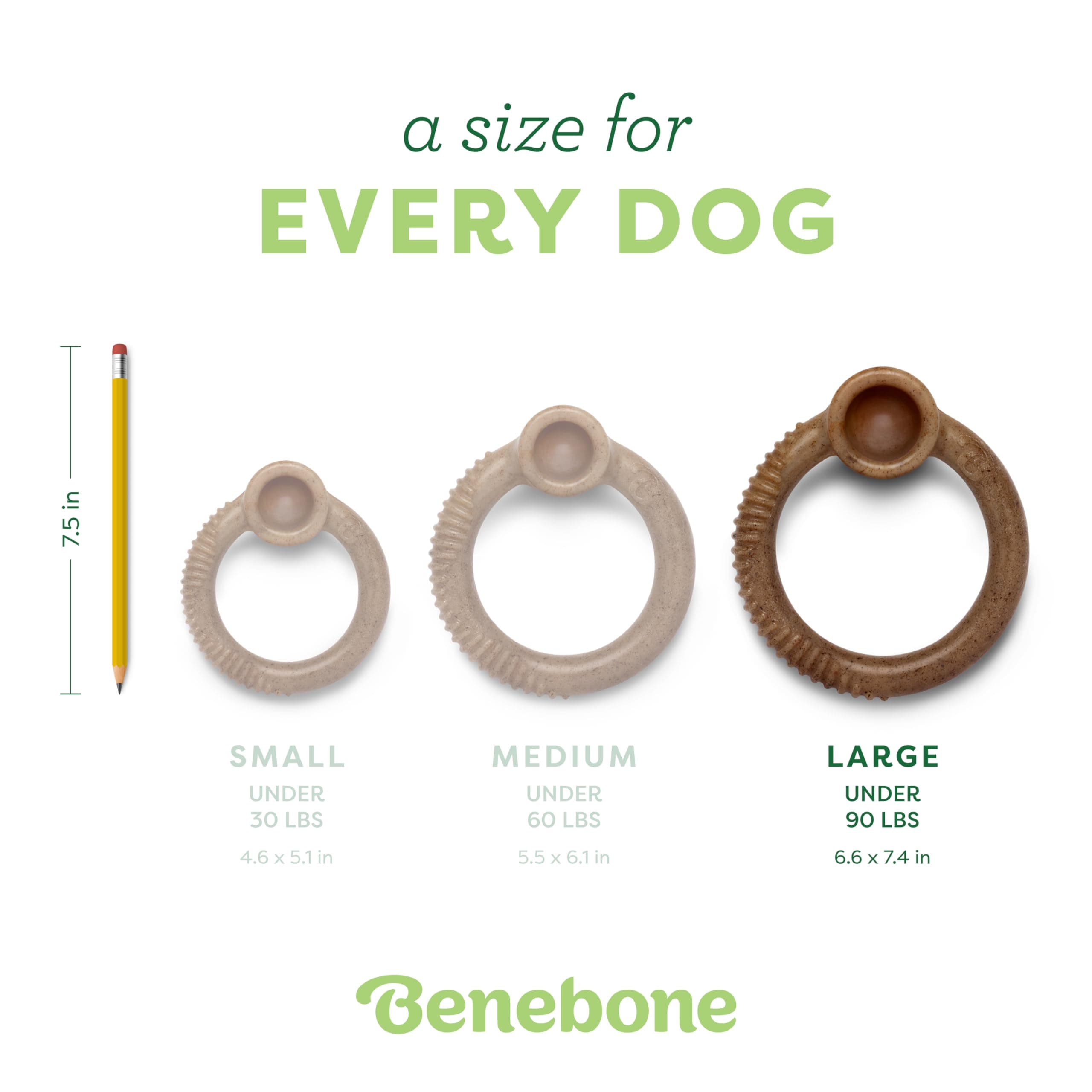 Benebone Ring Dog Toy Bacon Flavor, Large Size, Dog Chew Toy