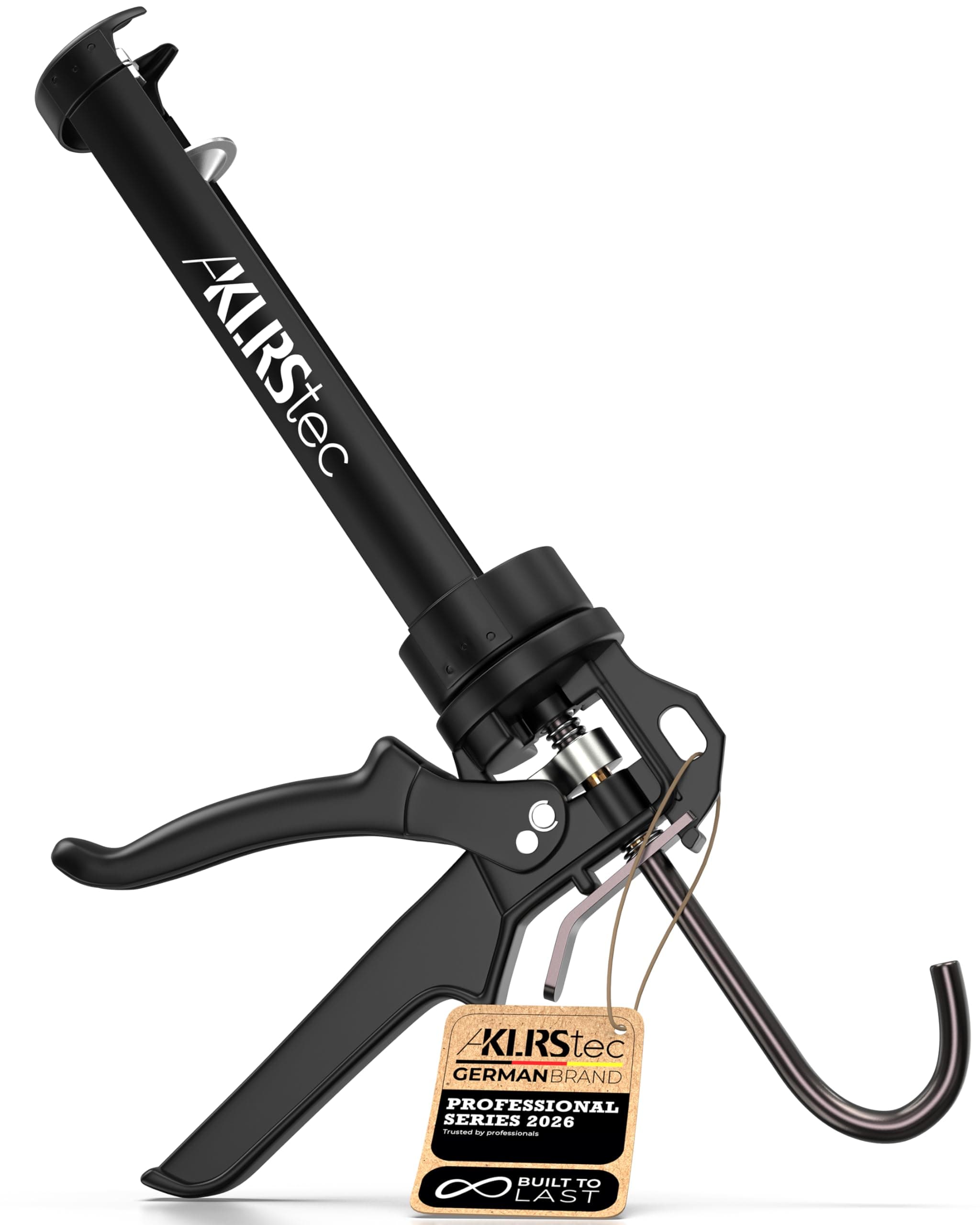 KLRStec Professional Caulking Gun [25:1 Thrust Ratio] Heavy Duty Caulk Gun for All Standard 10oz / 300ml / 1/10 Gallon Sealant and Adhesive Cartridges