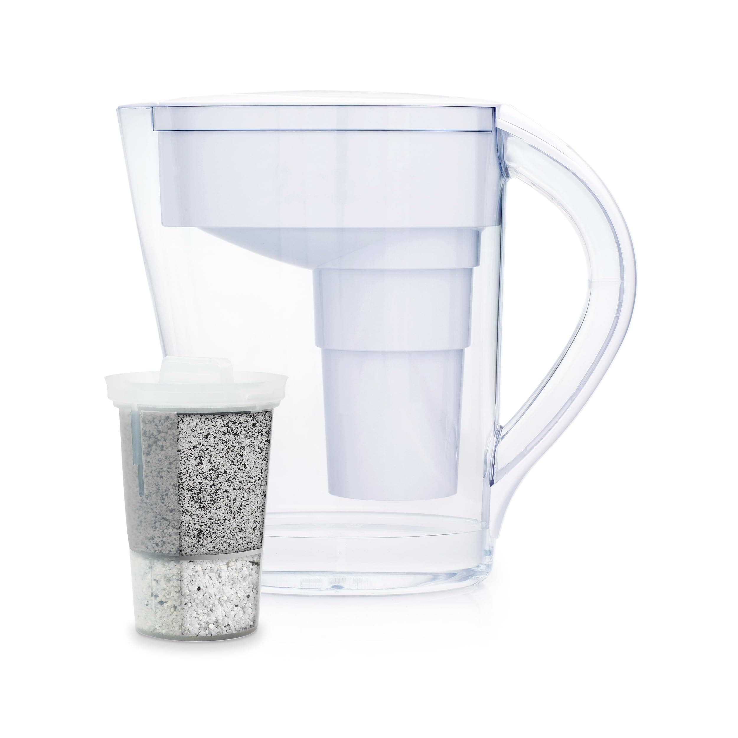 Santevia MINA Alkaline Water Filter Pitcher | 9-Cup at Water Filter System That Adds Minerals and Makes Alkaline Water | Fluoride, Chlorine and Lead Water Filter | American Filtration Media