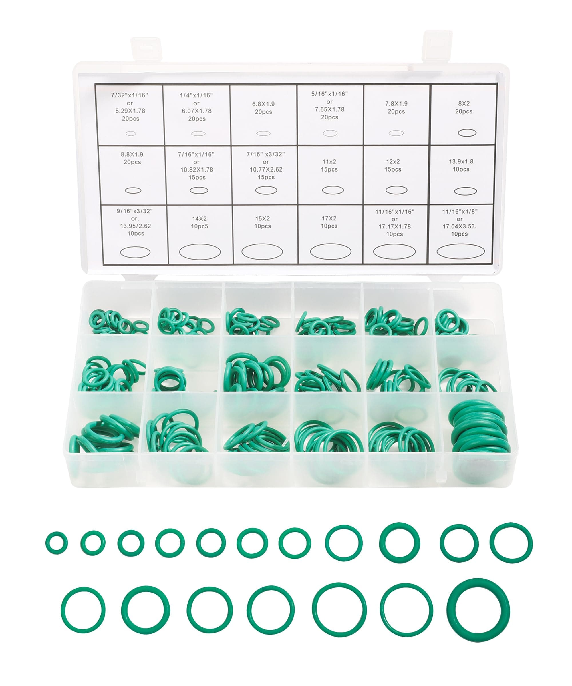 270 Pieces Seal Gasket Washer,O Ring Assortment Set Kit,Car Air Conditioning AC O Ring Kit,Sealing ORings Gasket Assortment Set,Rubber Washer Orings for A/C Professional Plumbing Automotive