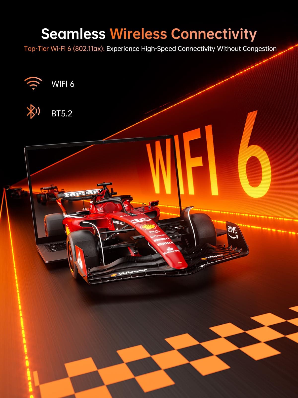 KAIGERR 2025 Gaming Notebook with AMD Ryzen 7 5000 Series (8C/16T, up to 4.3GHz), 16GB RAM 512GB NVMe SSD Laptop, Radeon RX Vega 8 Graphics, 16.1 Inch FHD Display