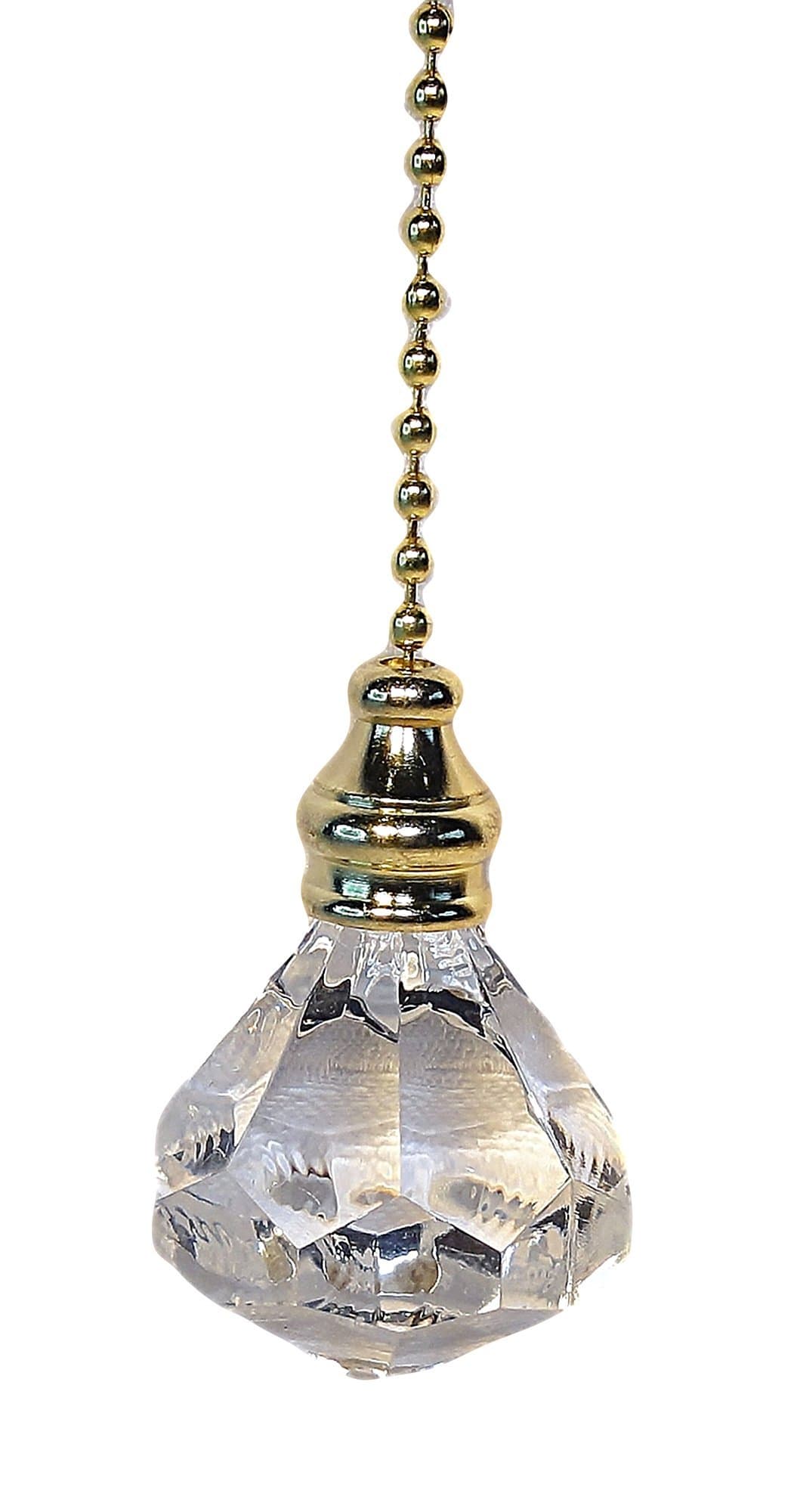 Gold and Crystal Effect Diamond Tear Drop Decorative Light Pull Switch