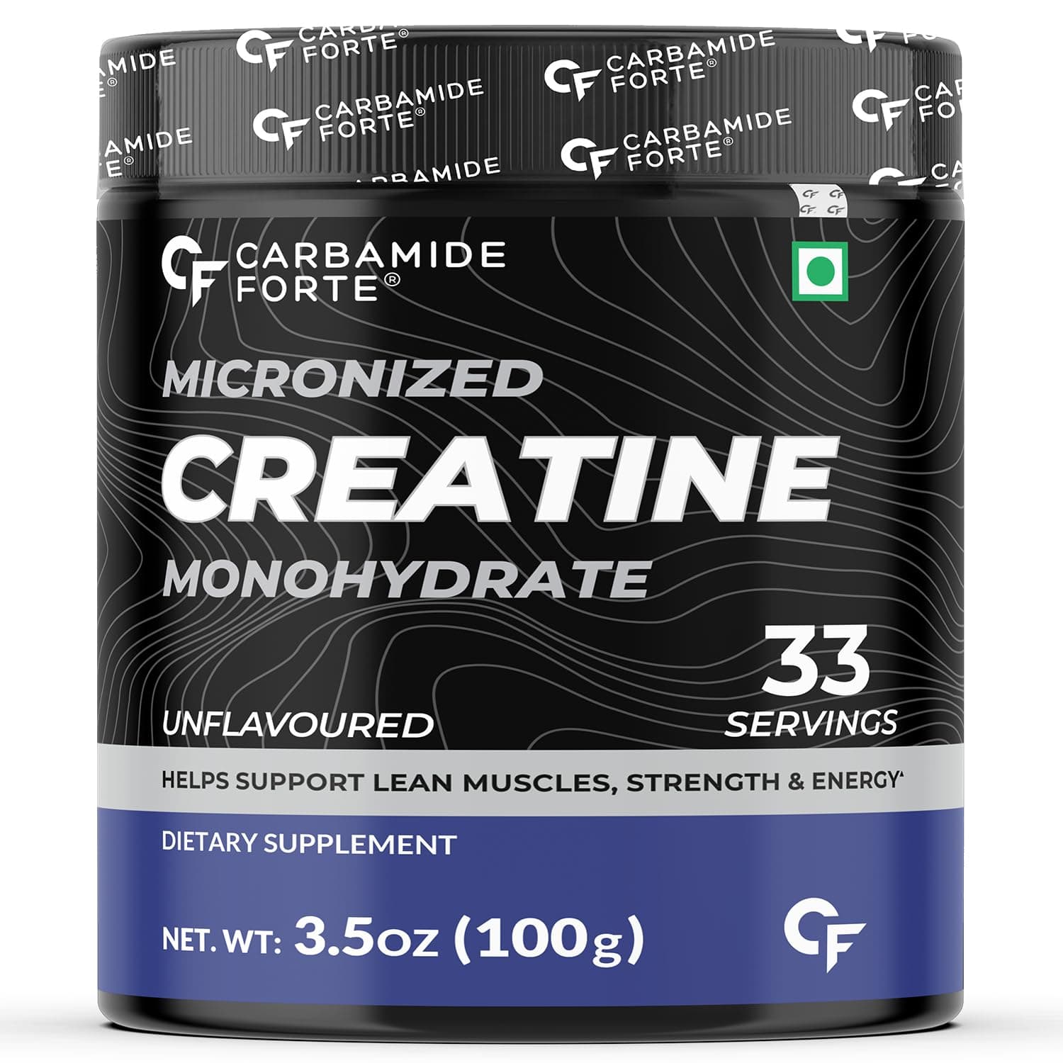 Micronised Creatine Monohydrate Powder 33 Servings – 100g | Creatine Supplement Powder Unflavoured for Lean Muscle Volumization, Strength & Energy