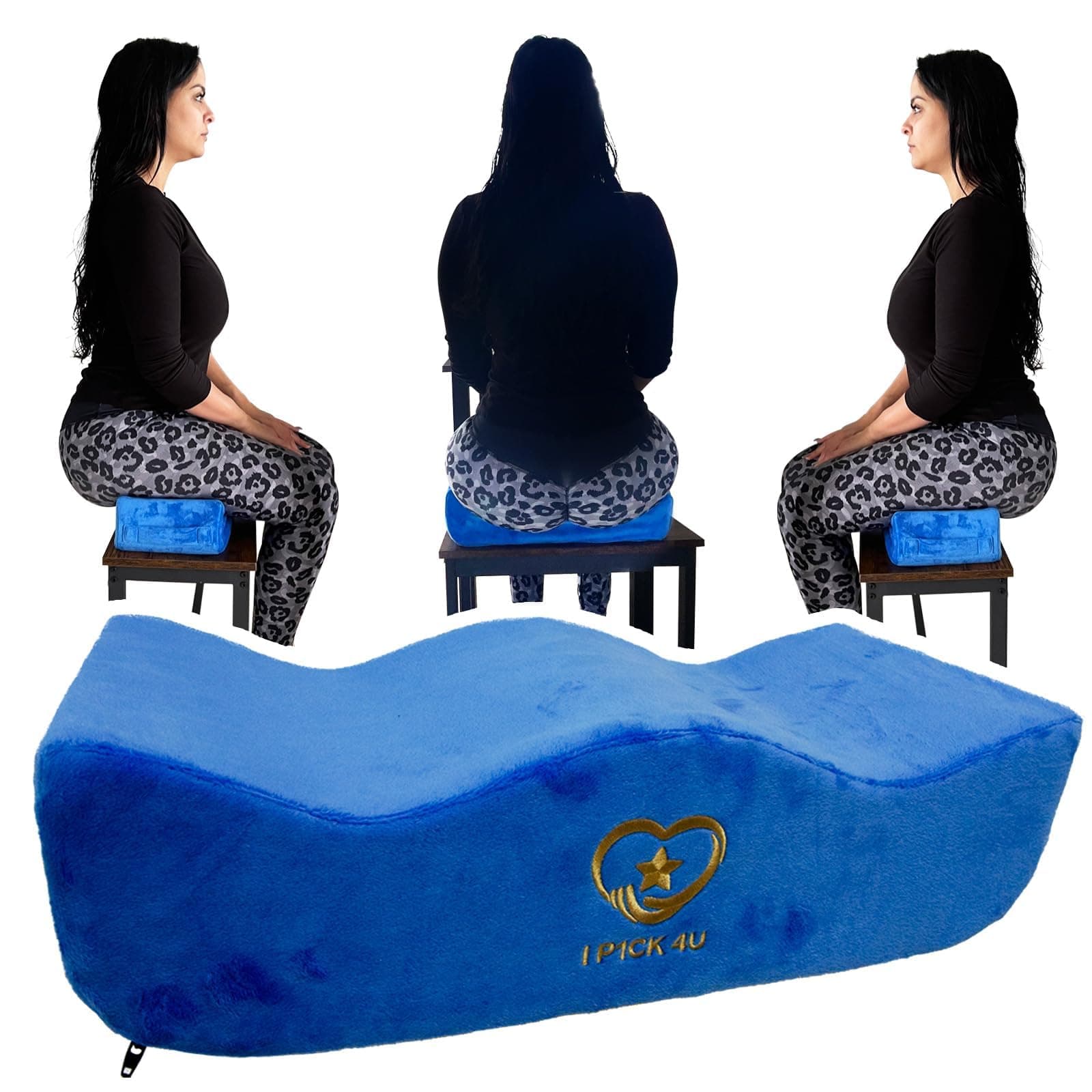 BBL Brazilian Butt Lift Pillow for Post Surgery Recovery, Uniqe 30 Degree Angle Design for Firm Memory Foam Support After BBL Surgery Recovery (Blue)