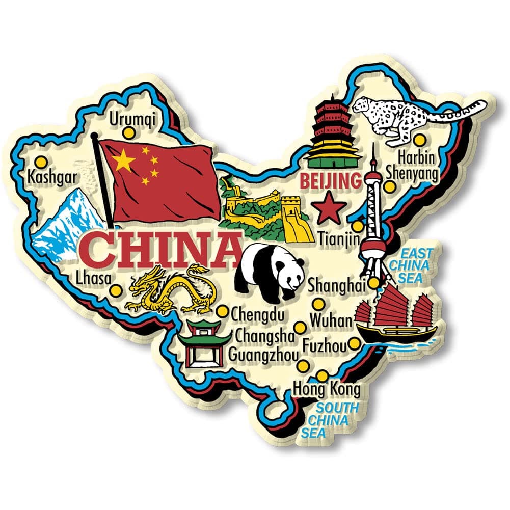 Classic Magnets Made with Pride in the USA Ch a Jumbo Country Map by Collectible Souvenirs