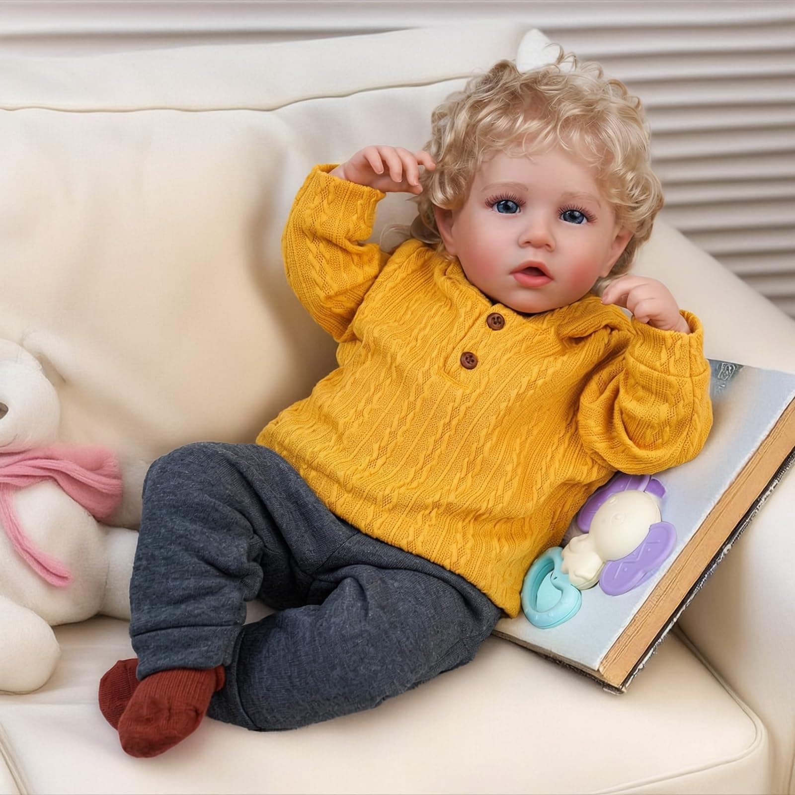 BABESIDE Lifelike Reborn Baby Dolls Boy Daimon - 20inch Soft Body Realistic-Newborn Baby Doll Body Poseable Real Life Baby Dolls with Gift Box for Kids Age 3+