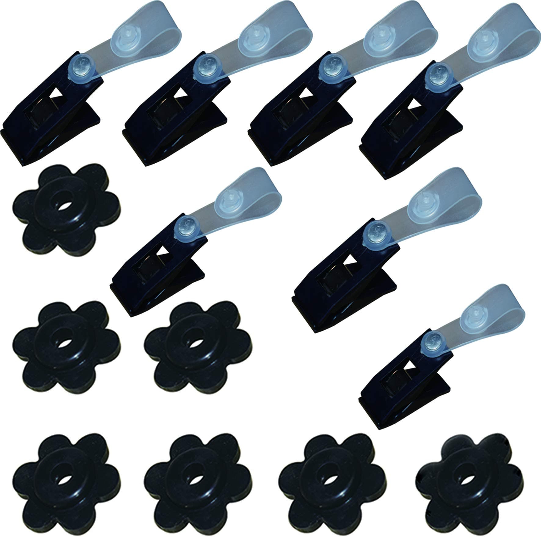 Xunny Outdoor Seasonal Garden Flag Rubber Stopper and Anti-Wind Plastic Clip-Set of 7 Pairs