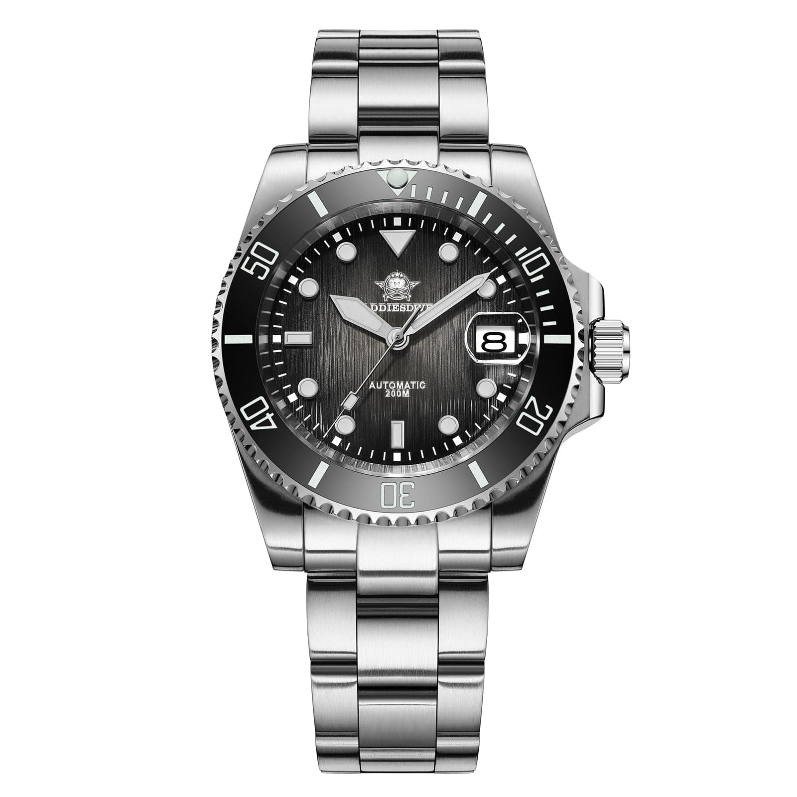 Automatic Dive Watches for Men Sapphire Crystal 200 M Waterproof 41 MM 3D Dial Ceramic Bezel Stainless Steel
