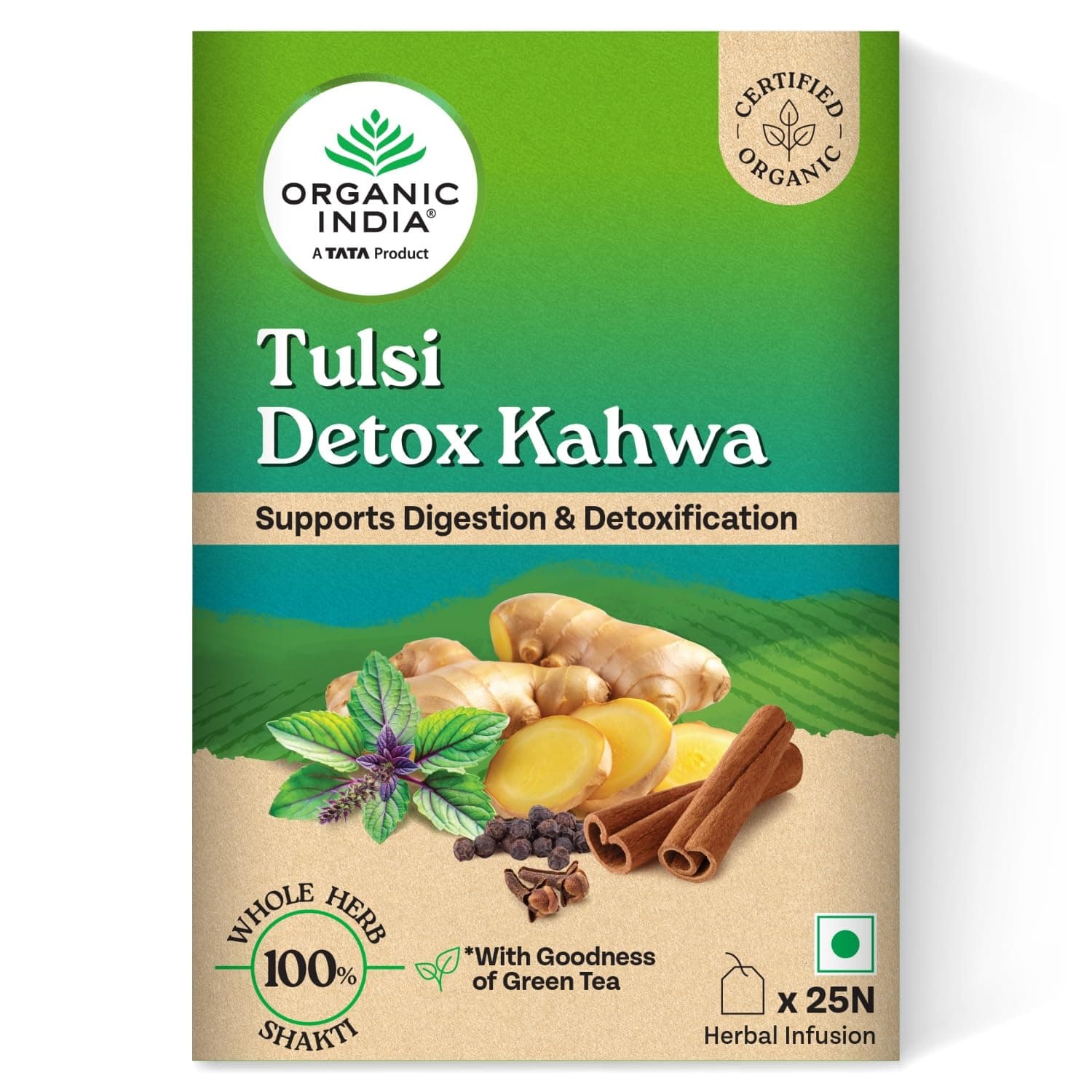 Tulsi Detox Kahwa 25 IB || Cleanse & Cold Relief || Improve Digestion & Detoxification || Tulsi Tea - 25 Tea Bags