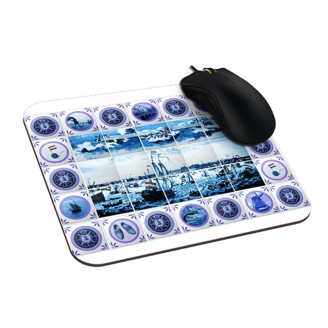 Mousepad Vintage Holland Delftware Style Tile Mural Gaming Mouse Pads