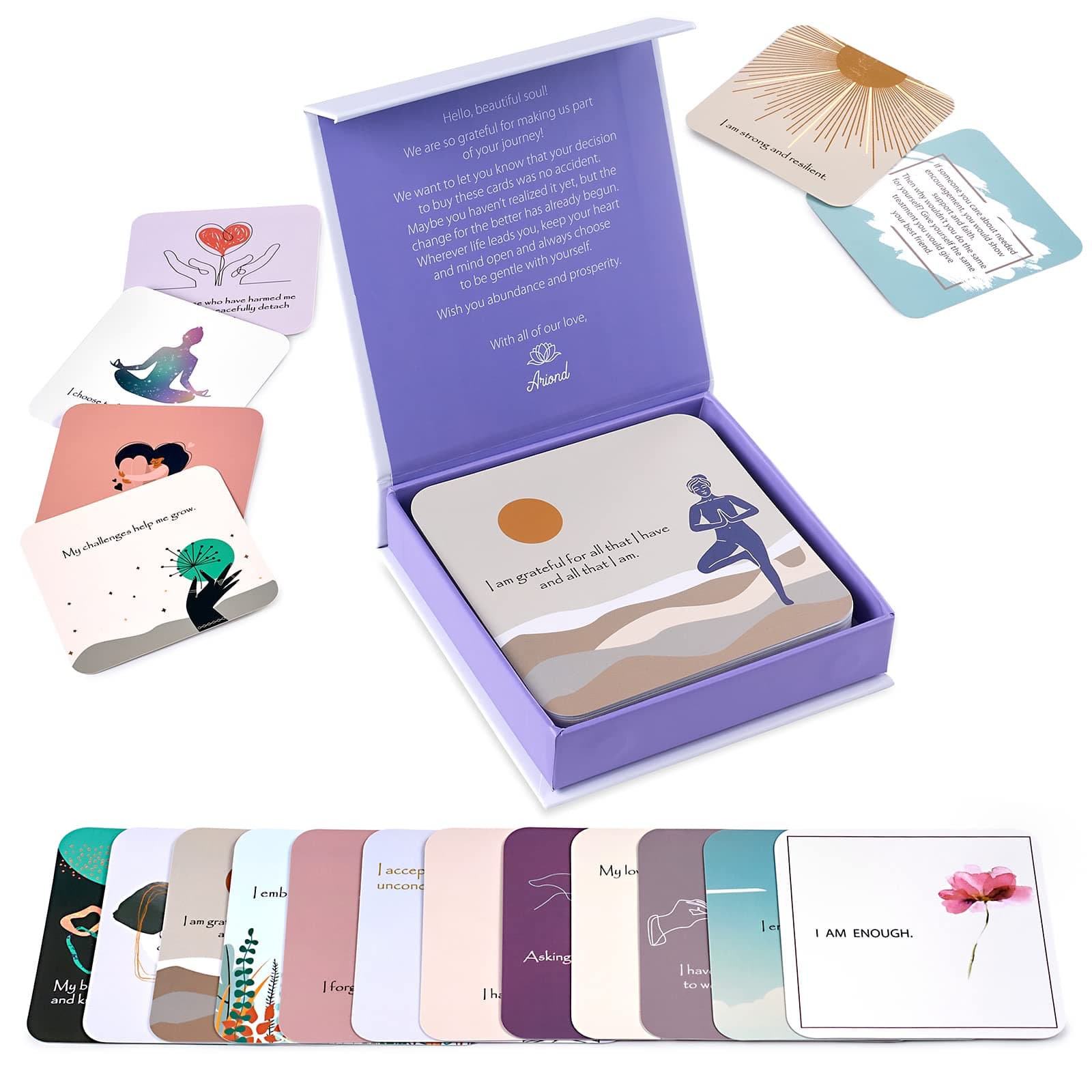 Ariond Positive Affirmations & Thought-Provoking Questions for Women | Motivational & Mindful Daily Cards