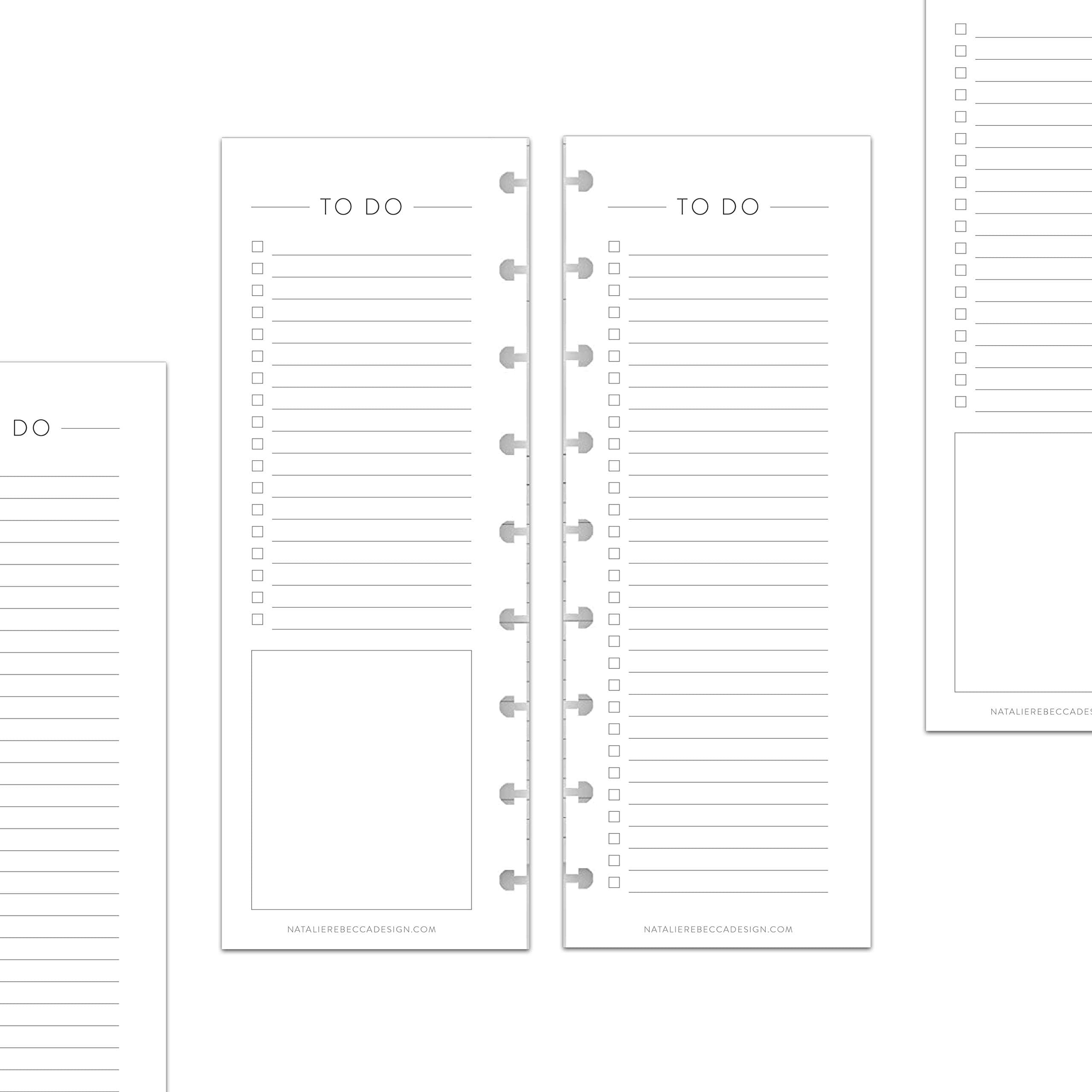 BetterNote Skinny To Do List Refills for Discbound Notebooks, Half Sheet Checklist, Fits Levenger Circa, Staples Arc, TUL, The Happy Planner, Disc Bound, Talia (Classic- 25 Sheets, 9-Disc, 7"x9.25")