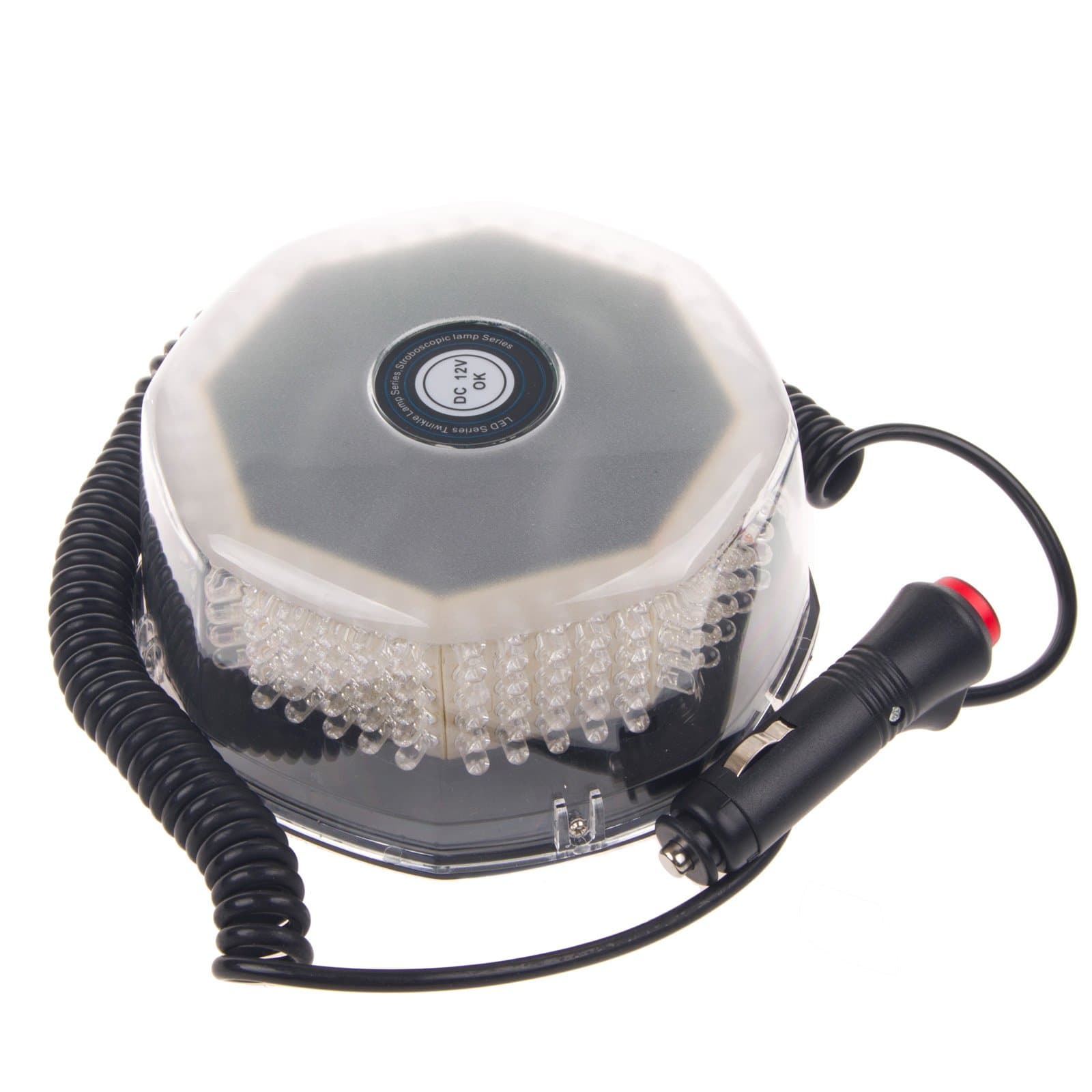 240led Waterproof Car Vehicle Magnetic Mounted Led Strobe Light Beacon Flashing Light Lamp Dc 12v (Amber+White)
