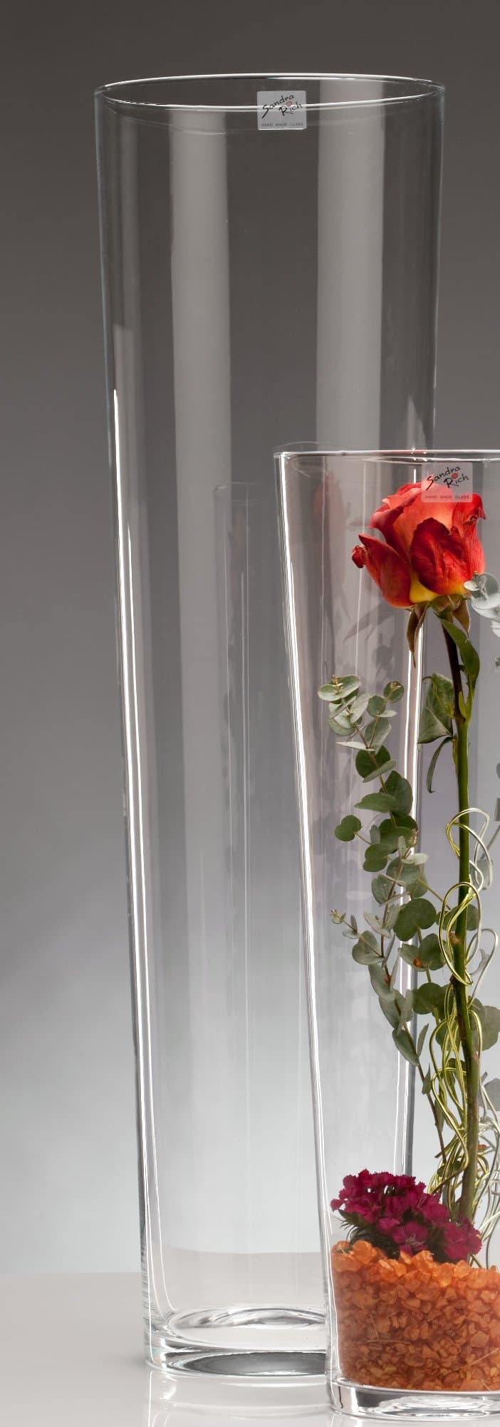 Glass Vase Conical Hot Cut Glass Flower Vase Table Vase Conical Large 70 cm, Glass, Höhe: 70 cm, Durchmesser: 19 cm, 1 item