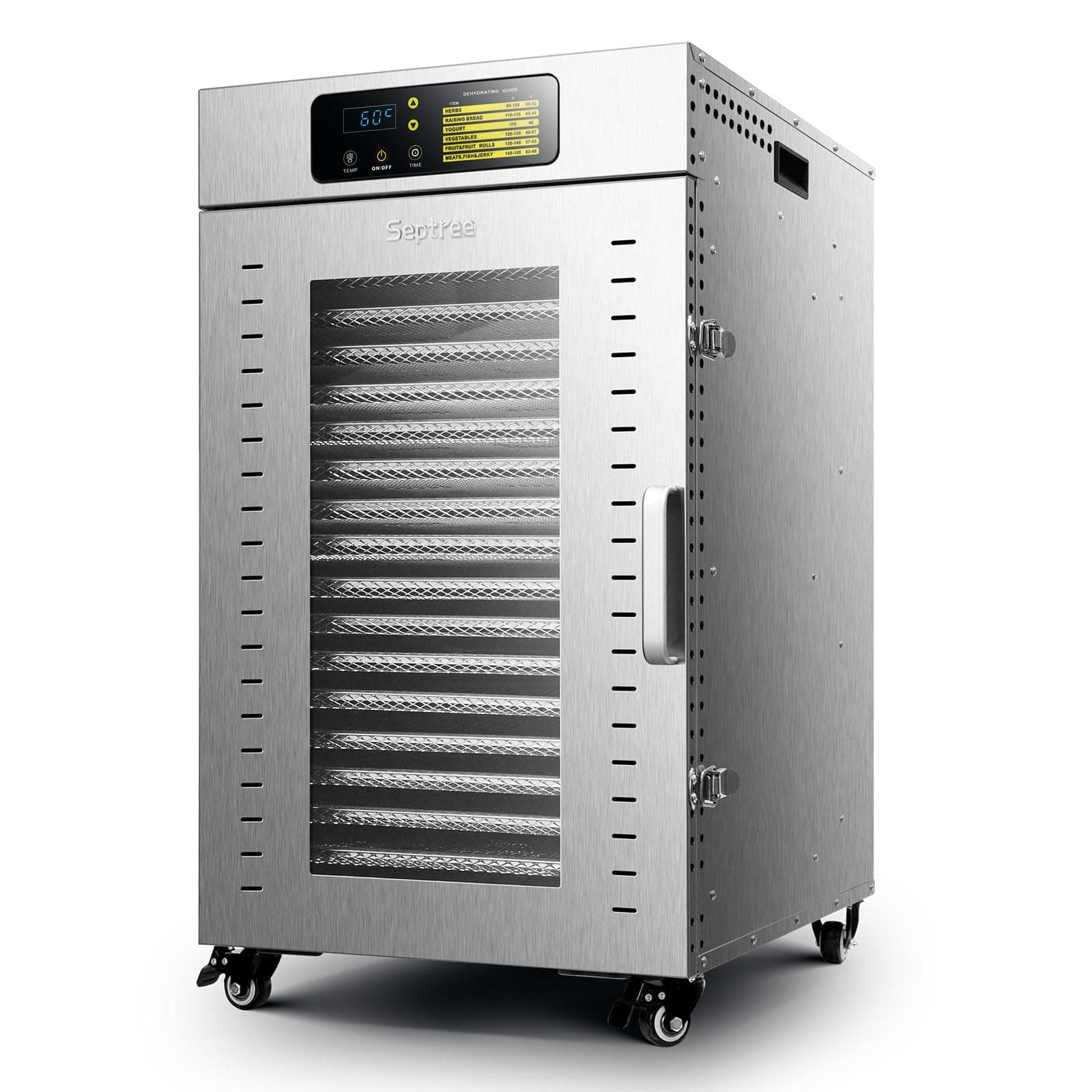 Commercial Food Dehydrator 18 Trays, 2000W Large Capacity 34.42ft² Food Dryer Machine for Jerky, Meat, Fruit, Herbs, Full Stainless Steel Industrial Dehydrater Biltong Maker