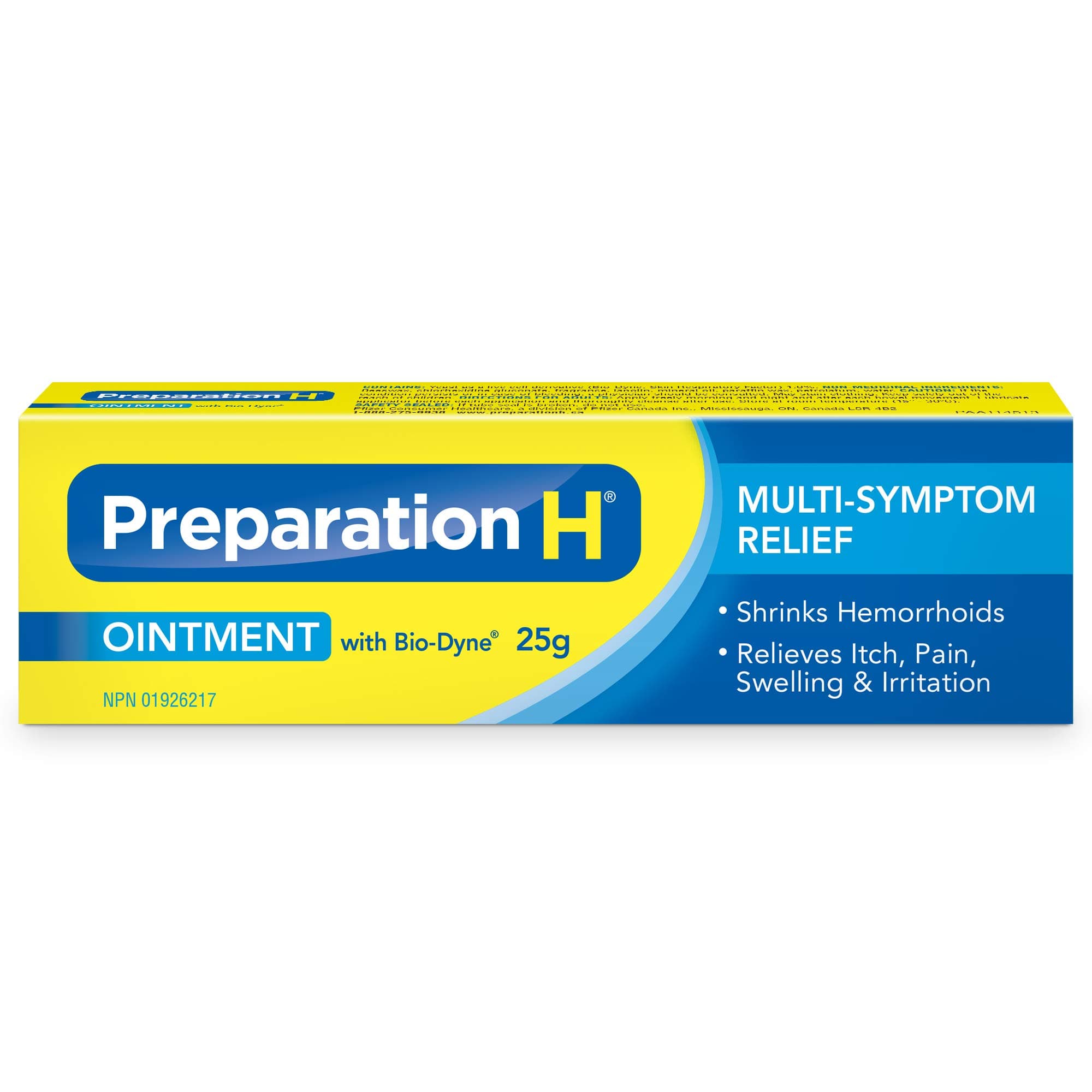 Multi-Symptom Hemorrhoid Treatment Ointment with Bio-Dyne, 25g Tube
