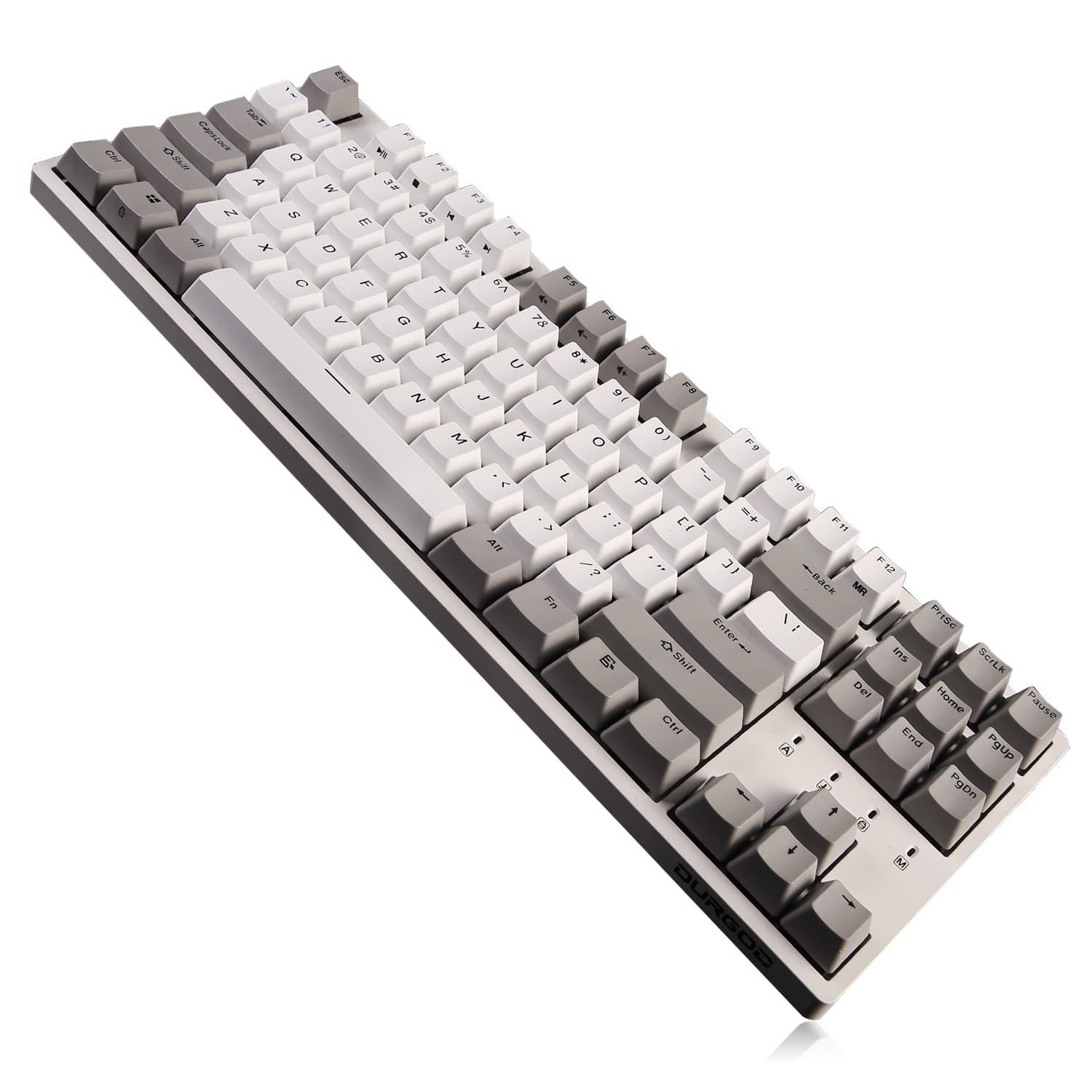 Durgod Taurus K320 TKL Mechanical Gaming Keyboard - 87 Keys - Double Shot PBT - NKRO - USB Type C (Cherry Blue, White)