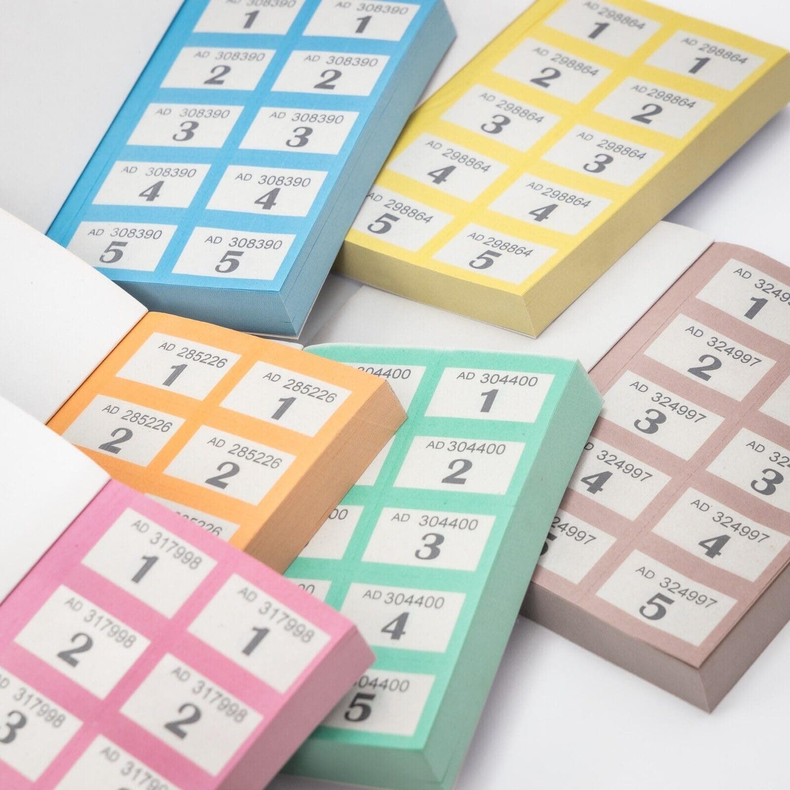 evelay 6 Books with 1-500 Changing Tickets for Wardrobe Tombola Numbered Mixed Colours