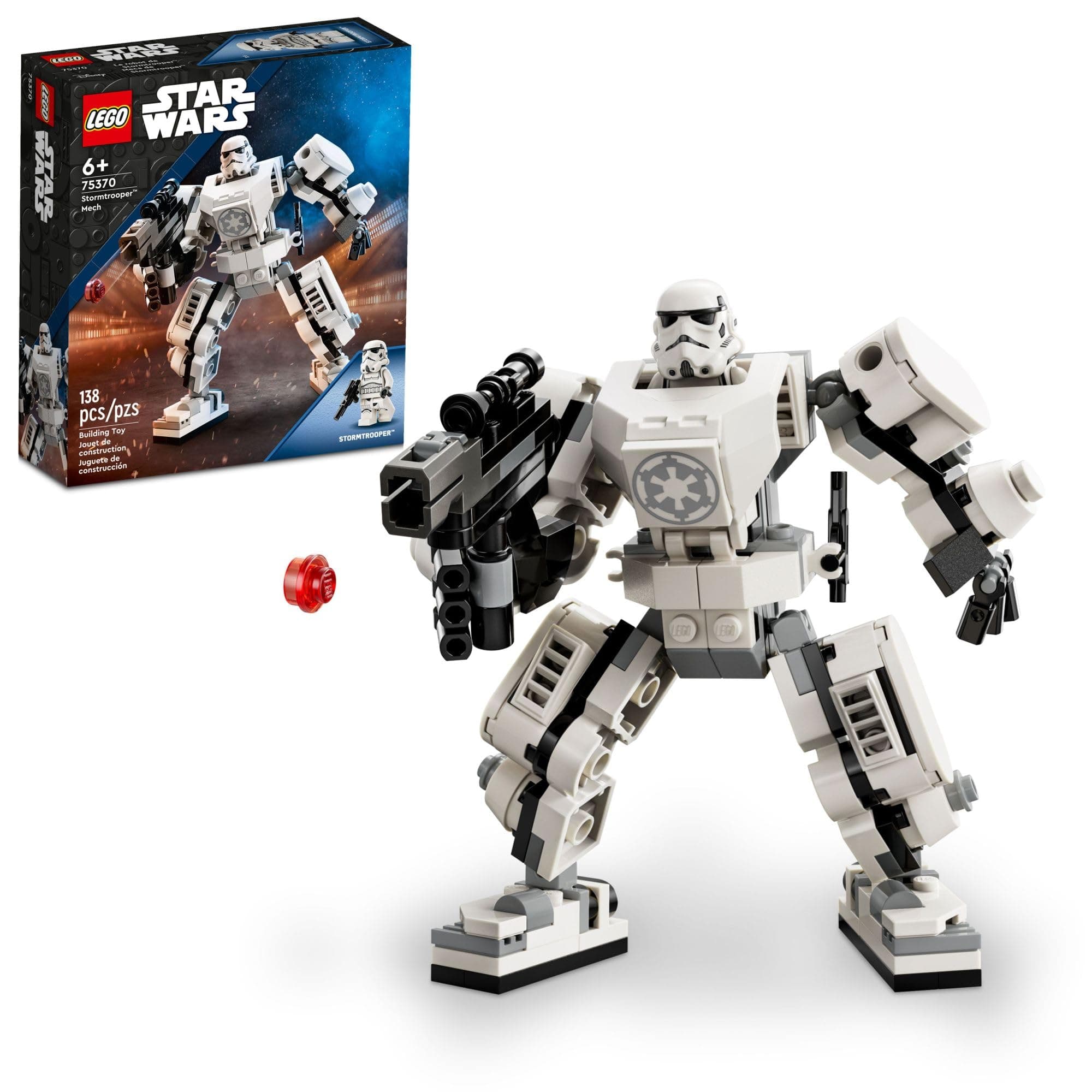 Star Wars Stormtrooper Mech 75370 Star Wars Collectible for Kids, this Buildable Star Wars Action Figure Features a Cockpit, Buildable Blaster and Iconic Imperial Stormtrooper Minifigure