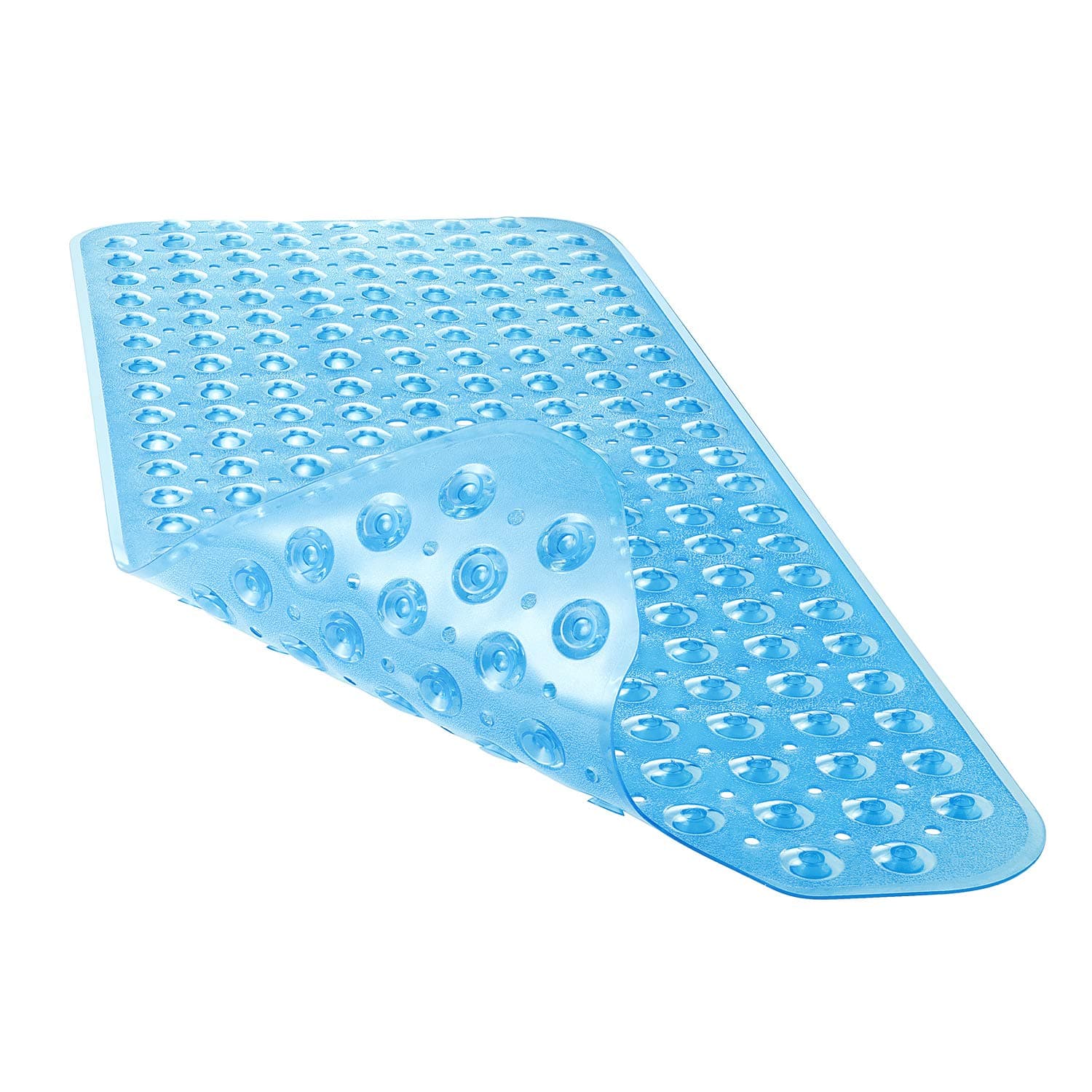 YINENNBath Tub Shower Mat 40 x 16 Inch Non-Slip and Extra Large, Bathtub Mat with Suction Cups, Machine Washable Bathroom Mats with Drain Holes, Blue