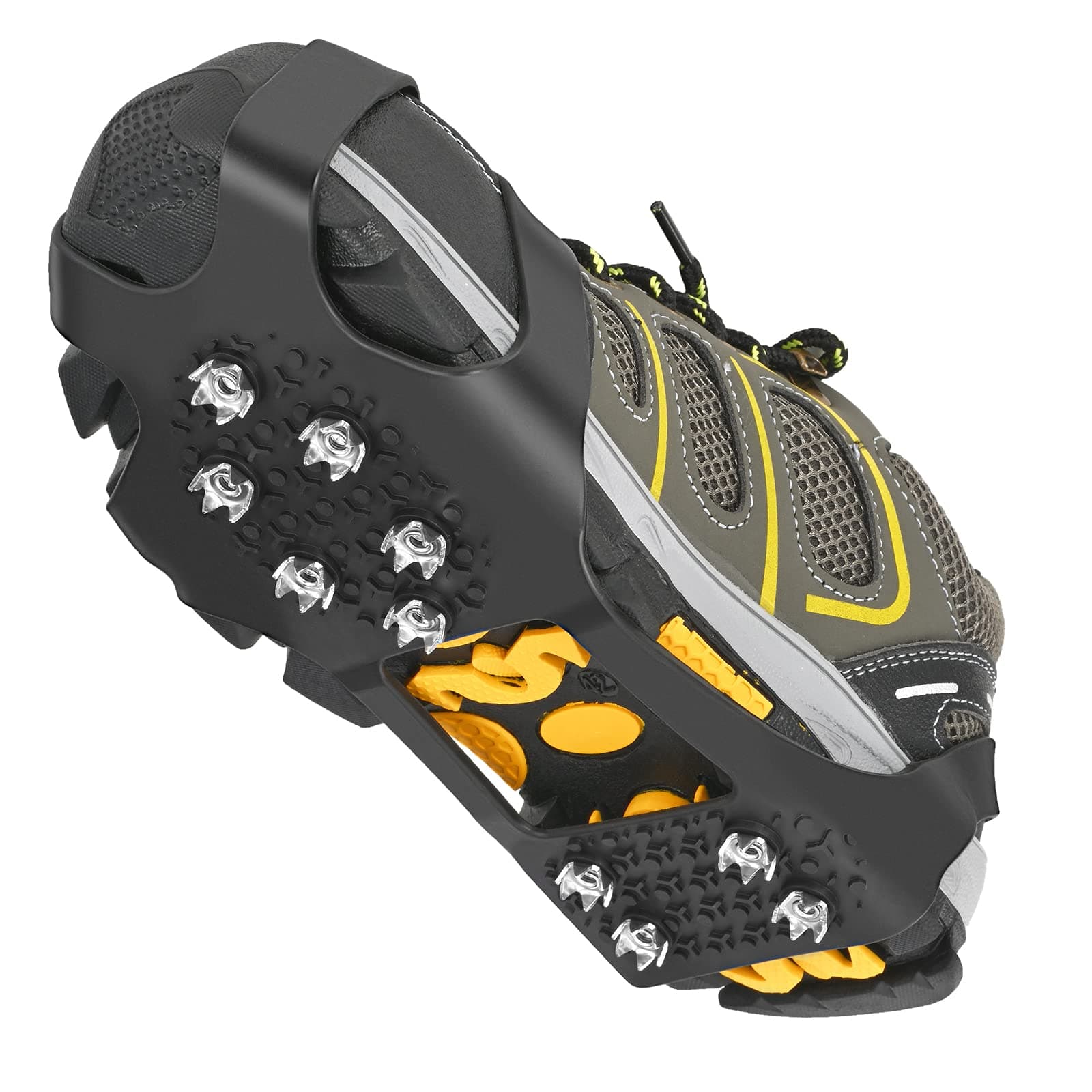 GT10 Light Ice Snow Grips Cleat Crampons Over Shoe Boot Traction Cleat Slip-on Stretch Footwear