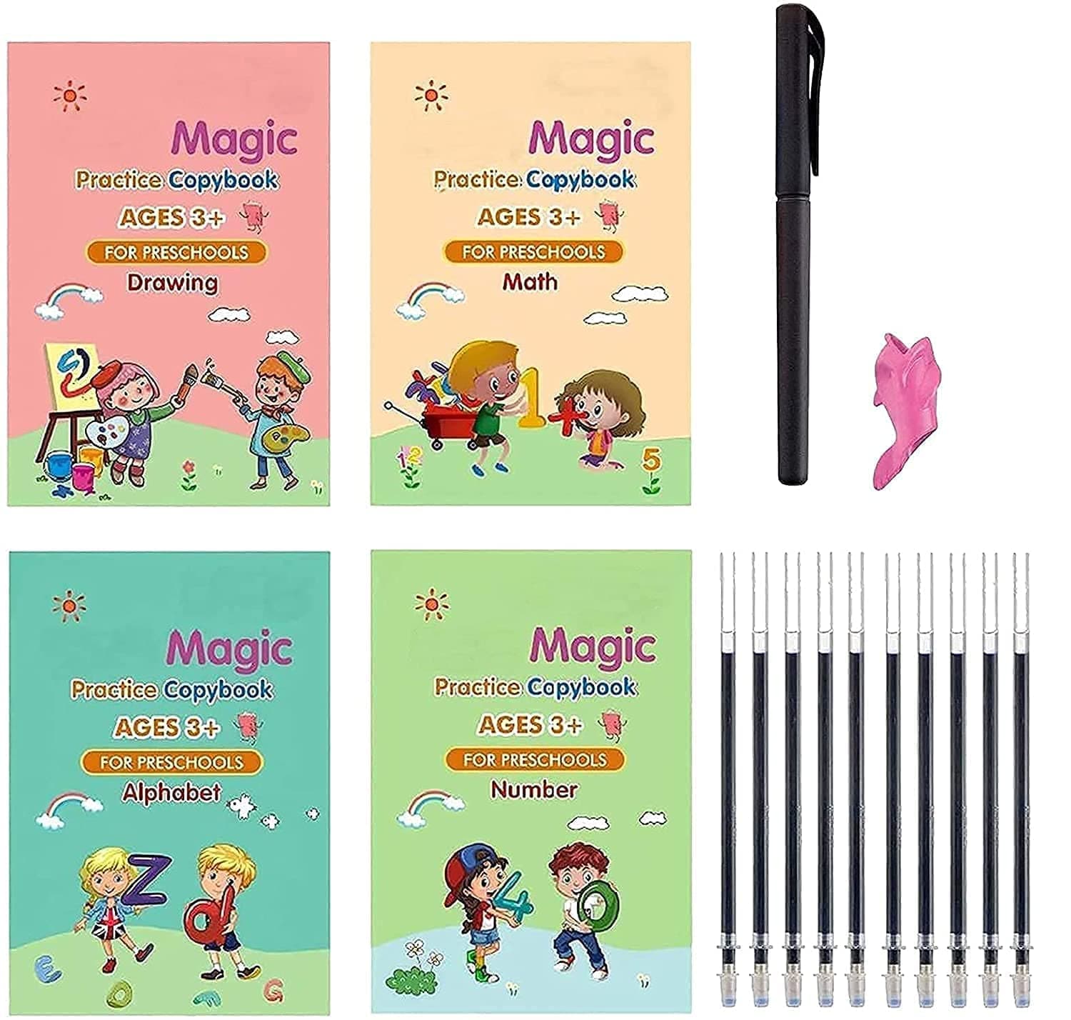NG CREATION Magic Practice Copybook Tracing Book For Pre-Schoolers With Pen Calligraphy Set Practical Reusable Writing Tool Paper Simple Hand Lettering