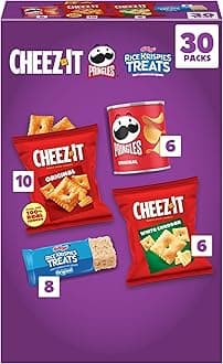 Kellogg's Cheez-It, Pringles & Rice Krispies Treats Snacks Mega Variety Pack, 30.1oz Box (30 Count)