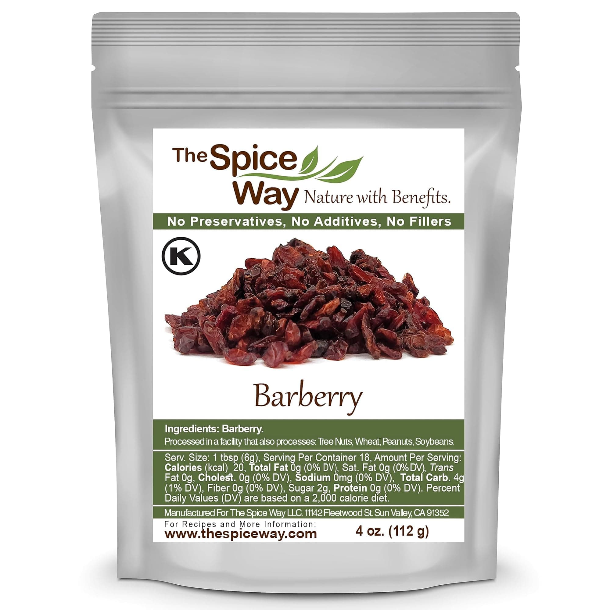 The Spice Way Premium Barberry Fruit - (4 oz) Persian Zereshk Barberries, pure, no preservatives no additives