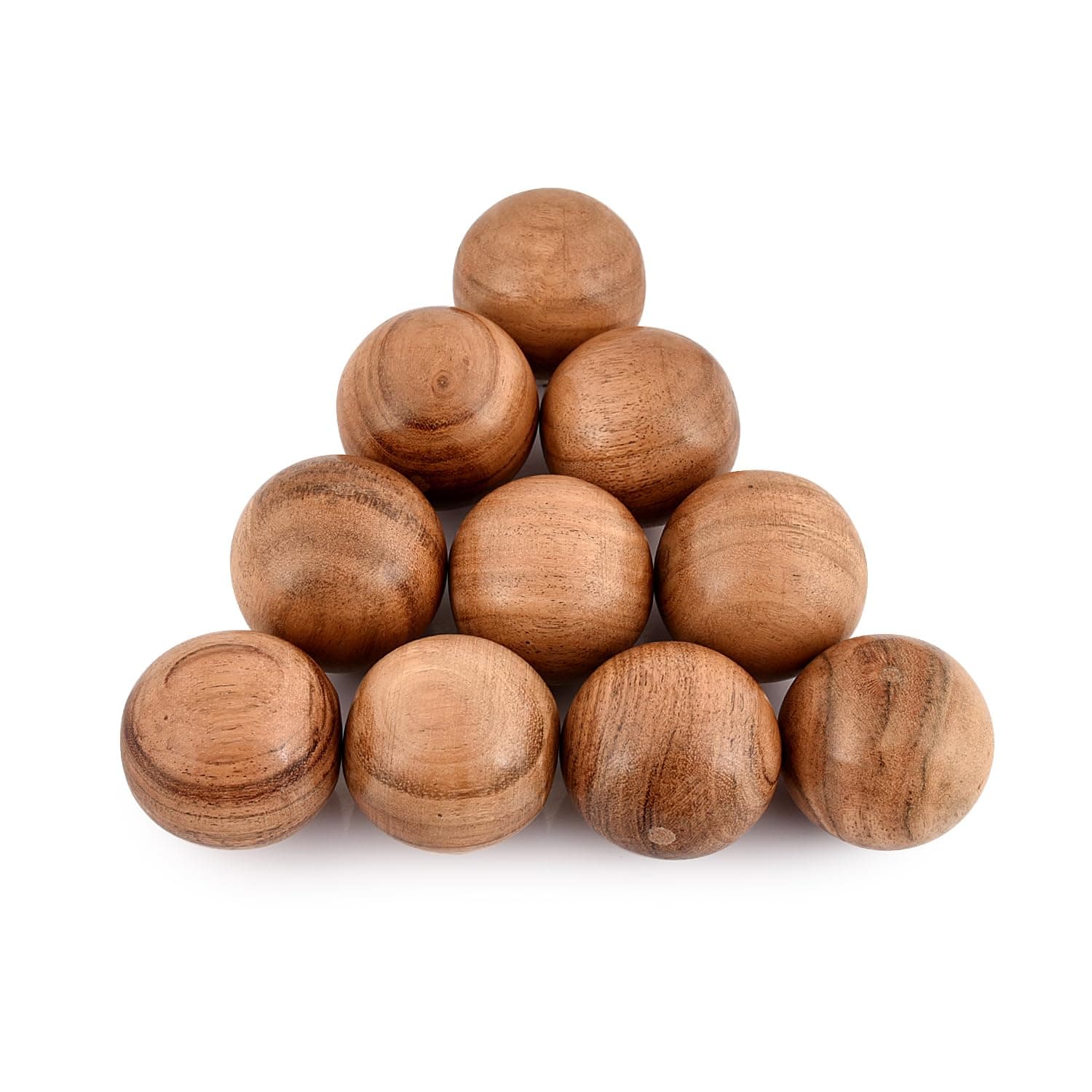 Decorative Ball Acacia Wood Set of 10 for Centerpiece or Individual Use Ideal for Use in Tray Balls or Basket Décor (5.08cm x 5.08cm x 5.08cm)