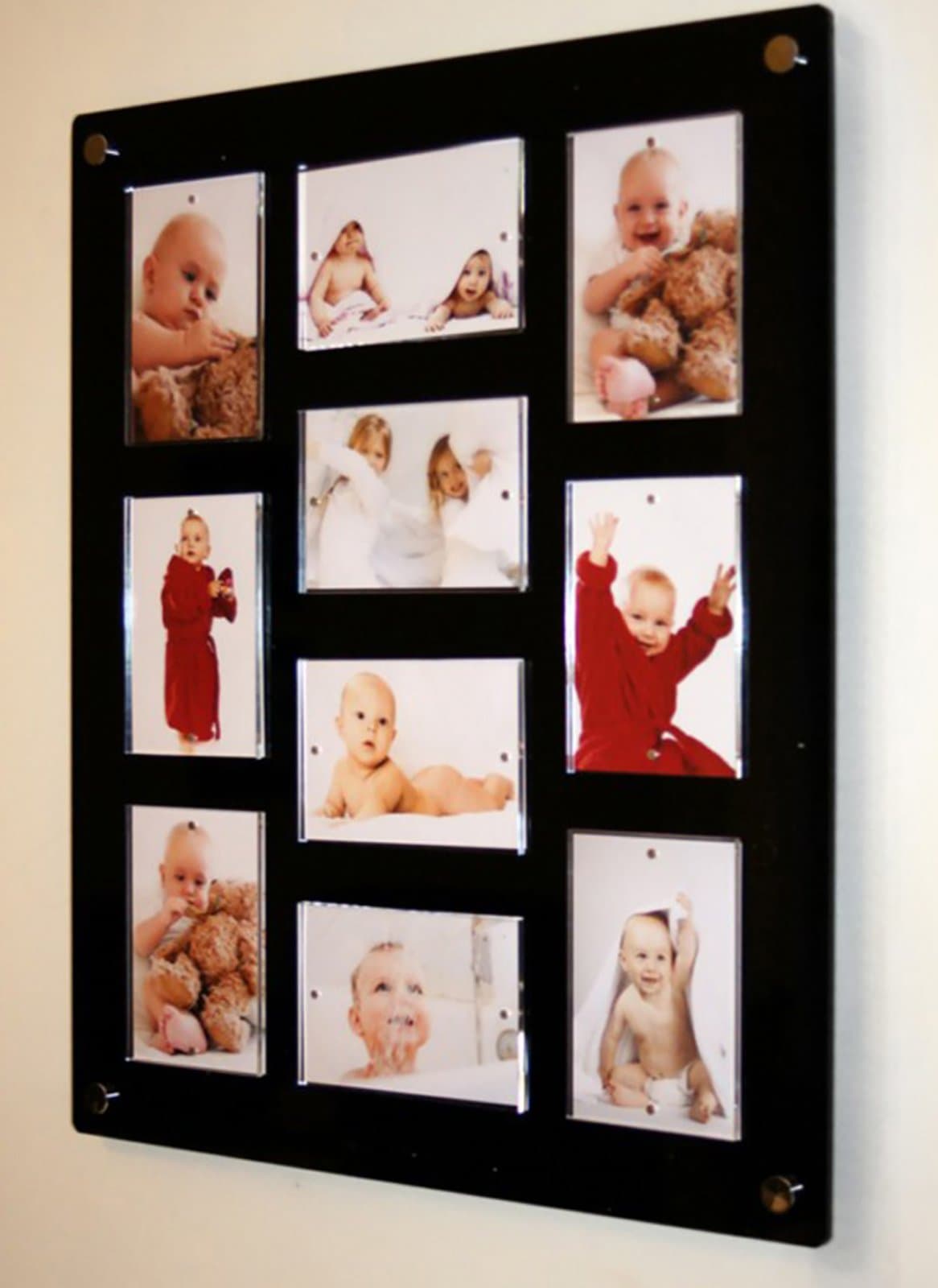 Cheshire acrylics Large multi magnetic picture photo frame 6 x 4/4 x 6 photos easy change newborn baby/wedding/christening/family photo …
