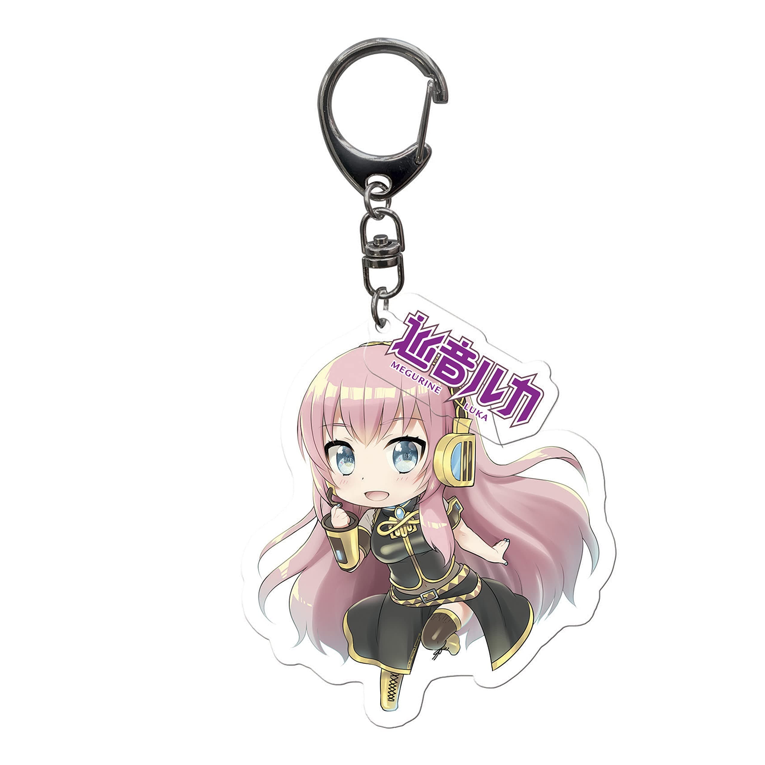 ABYSTYLE Hatsune Miku Megurine Luka Acrylic Keychain with Charm 2.25" Anime Manga Accessories Merch Gift, Multicolor, S