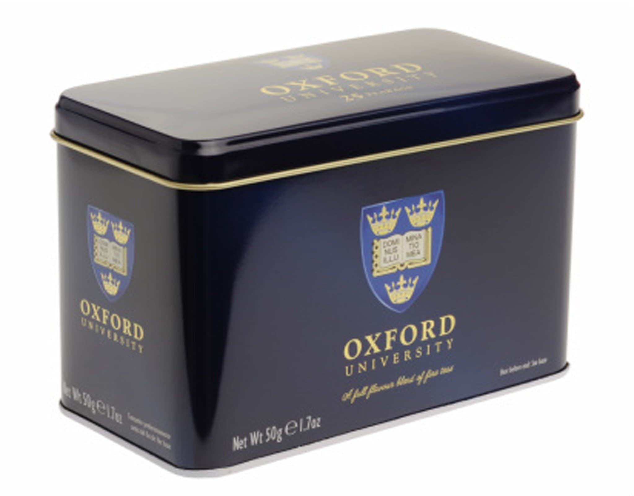 English Tea, University of Oxford Tea Tin - 25 English Breakfast Teabags in a Classic Authentic Oxford Blue Tin