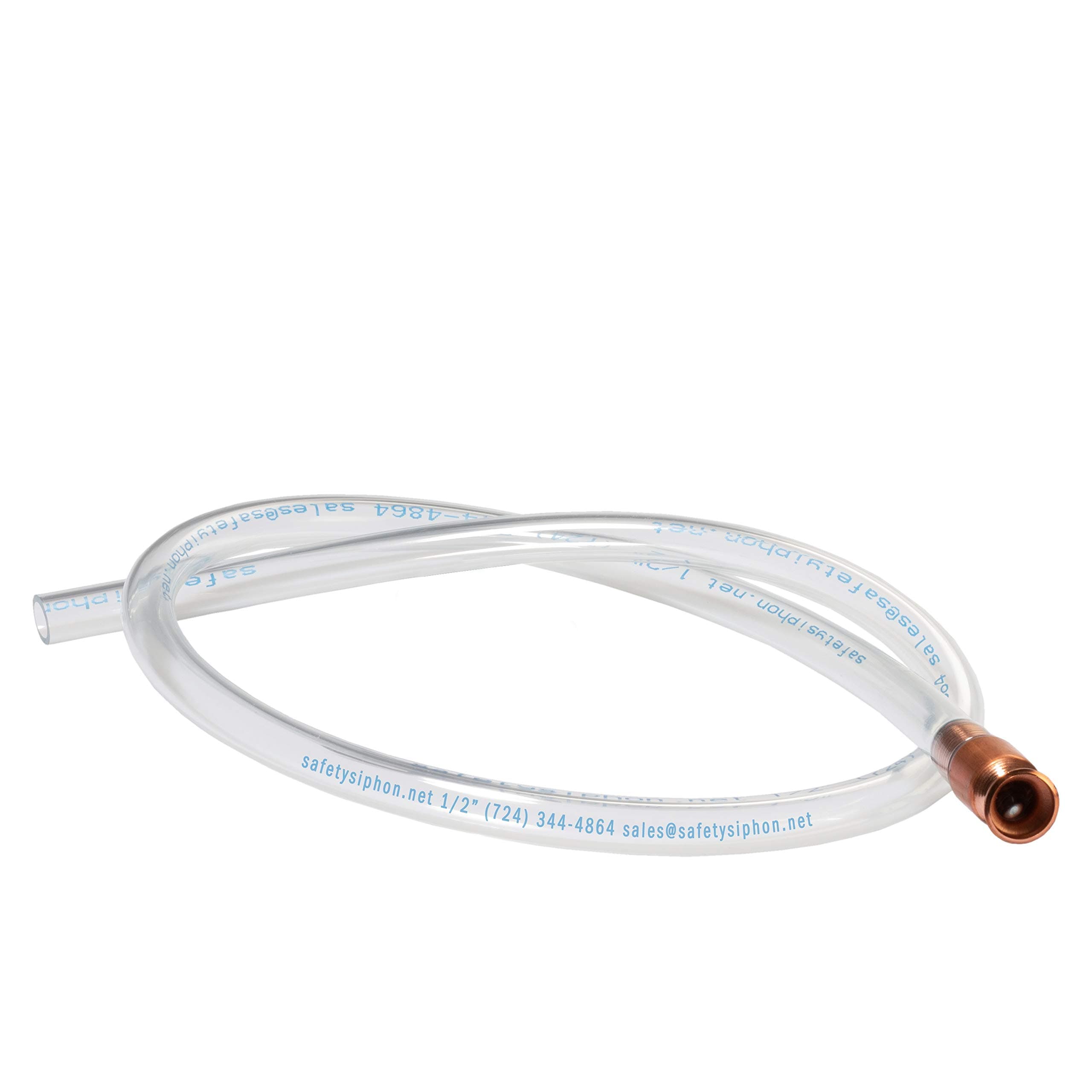 The Original Safety Siphon 4 Foot Hose For Gasoline And More - 1/2" Valve Siphon Pump - Use for Cars, Boats, Mowers - Self Priming Pump Transfers 3.5 Gallons per Minute - FDA Food Grade for Home Brews