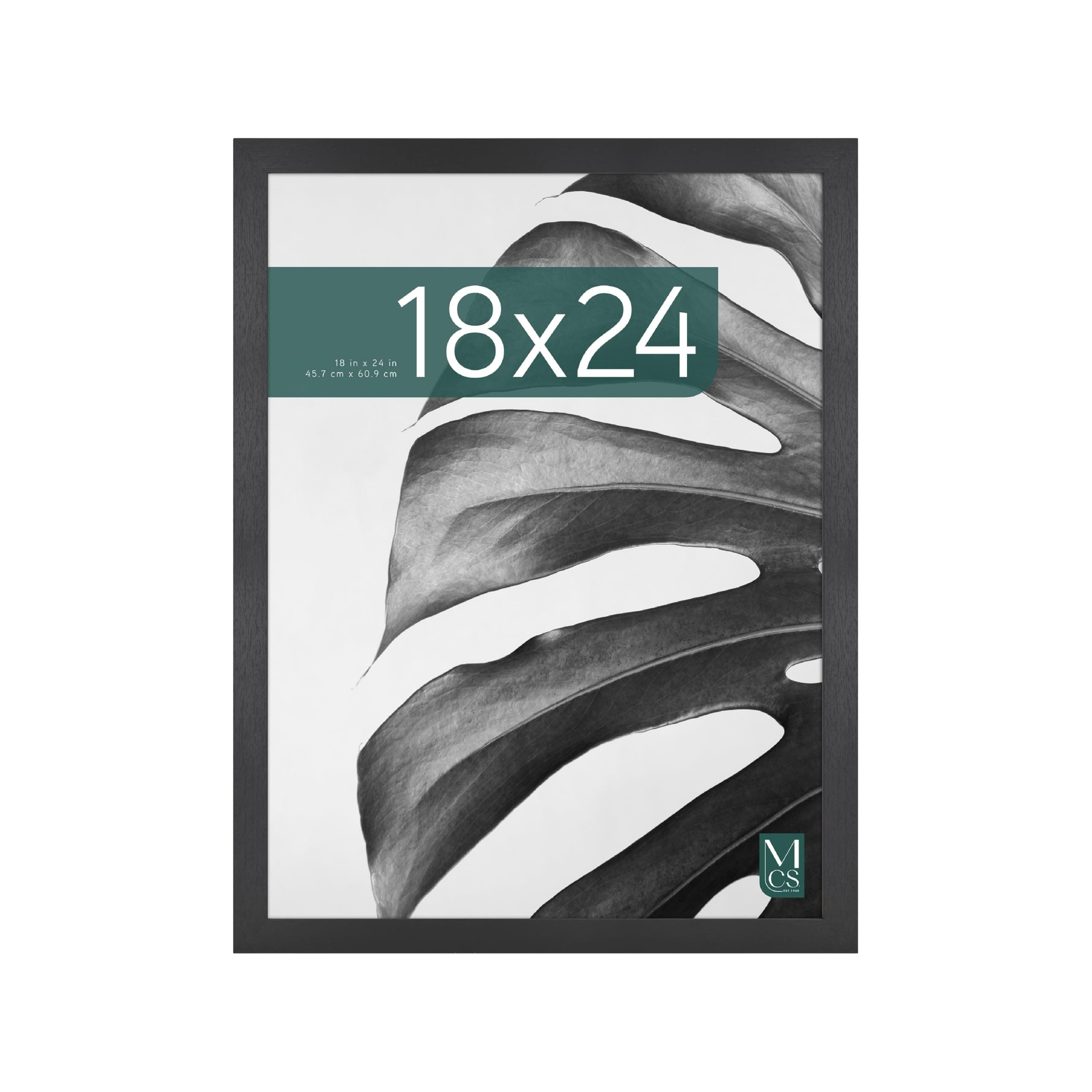 MCS Studio Gallery 46x61 cm (18x24 in) Poster Frame Black Woodgrain, Vertical & Horizontal Wall Hanging Large Picture Frame for Photos, Posters & Art Prints (1-Pack)