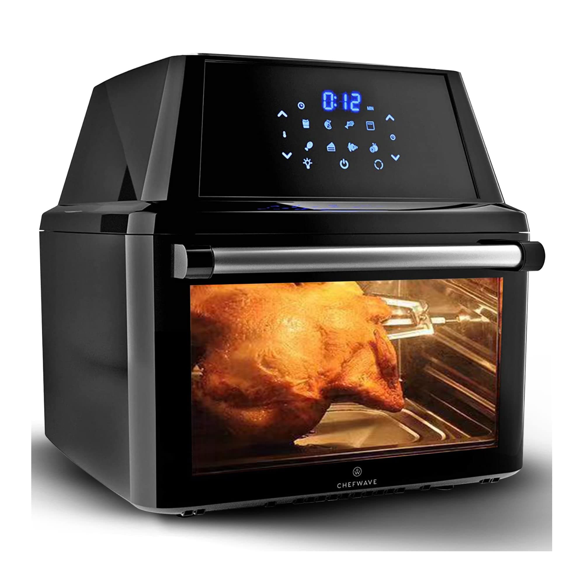 ChefWave Air Fryer Oven Toaster Oven Air Fryer Combo - 16 Quart Rotisserie, Dehydrator - Deluxe Countertop Cooker with 10 Skewers, Baking Steak and Fish Cage, Rack, Trays, Cooking Accessories