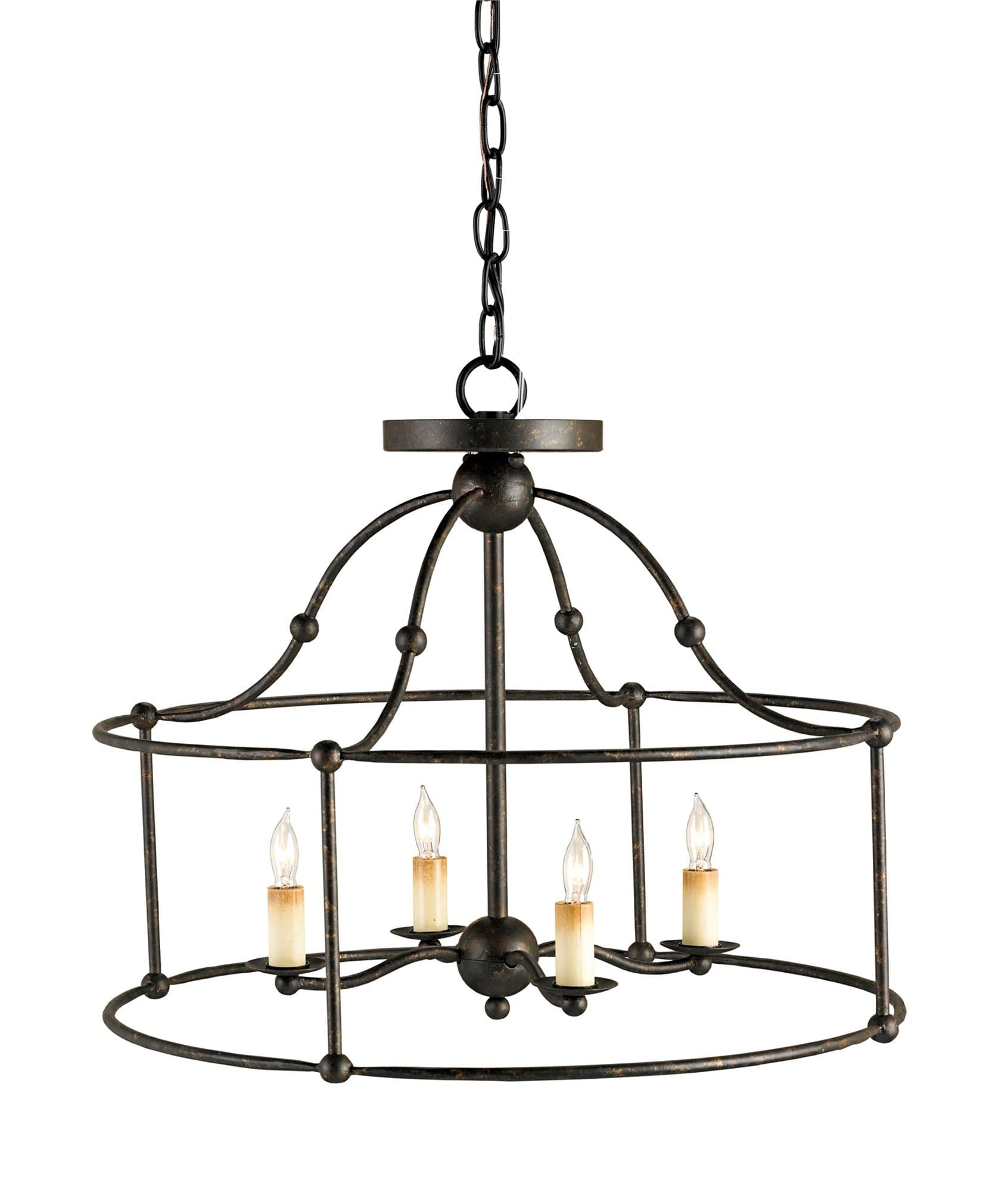 Currey and Company 9878 Fitzjames - Four Light Pendant, Mayfair Finish
