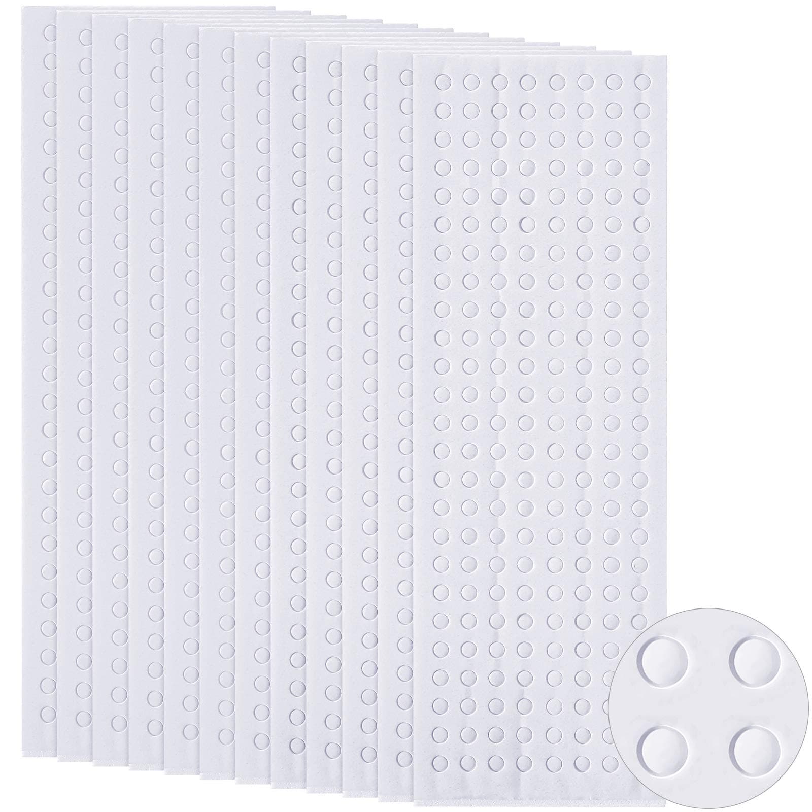 2400 Pieces Foam Dots Dual-Adhesive 3D Foam Tapes Foam Pop Dots Adhesive Mount for Craft DIY Art or Office Supplies, 12 Sheets, Round (0.12 inch)