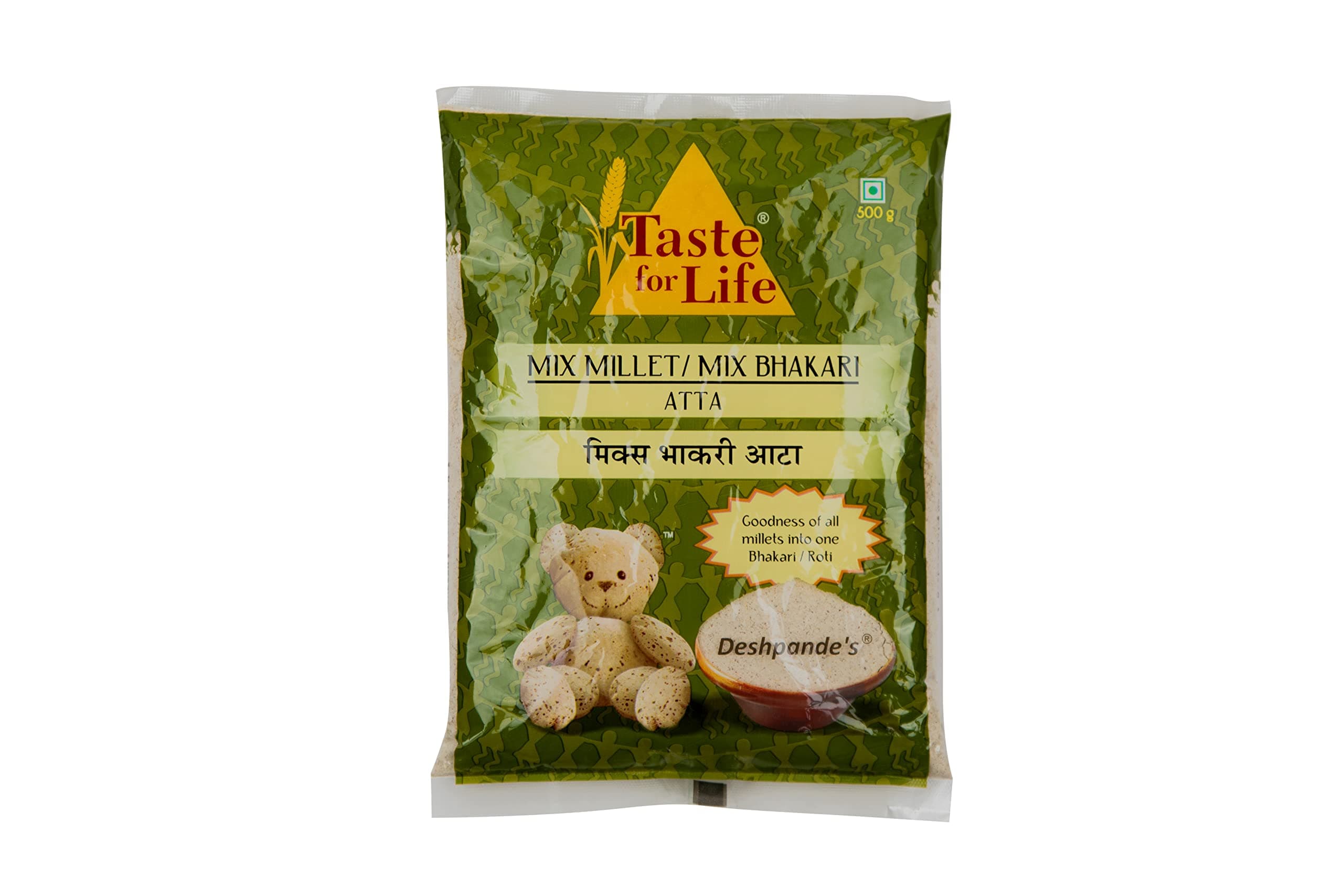 Taste for Life Mix Bhakari Atta - Blend of Millets for Delicious Bhakari Rotis 500g