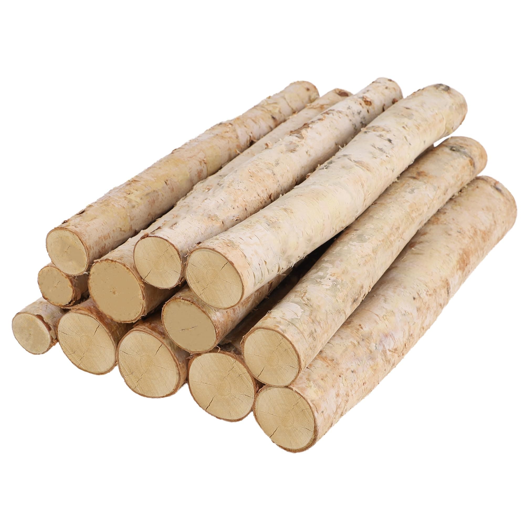 Prsildan12 Pack White Birch Logs for Fake Fireplace Decorative Natural Birch Tree Branches Wood DIY Fire Logs Crafts for Indoor Outdoor Faux Fireplace Filler Decoration (0.8"-1.6" Dia)