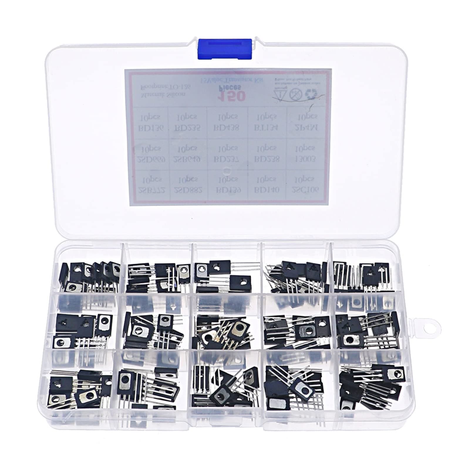 HYONLLA Transistor Kit 150pcs TO-126 Transistor Assortment Kit set B772 D882 BD139 BD140 C106 D669 B649 D237 D238 13003 BD136 BD235 BD438 BT134 2P4M