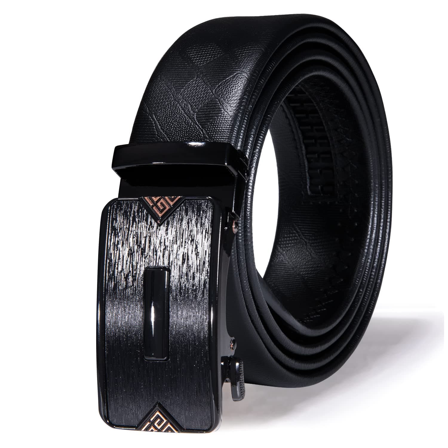 Dubulle Mens Ratchet Belt Ratchet Slide Automatic Buckle Removable Strap Waisband for Casual Jeans Fashion Gift Genuine Leather