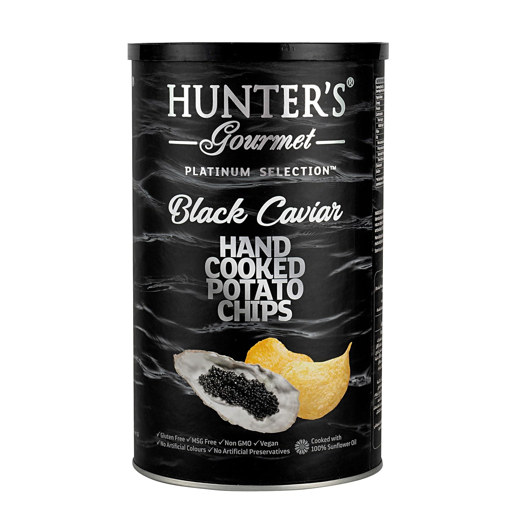 Hunter's Gourmet Black Caviar Hand Cooked Potato Chips 150g
