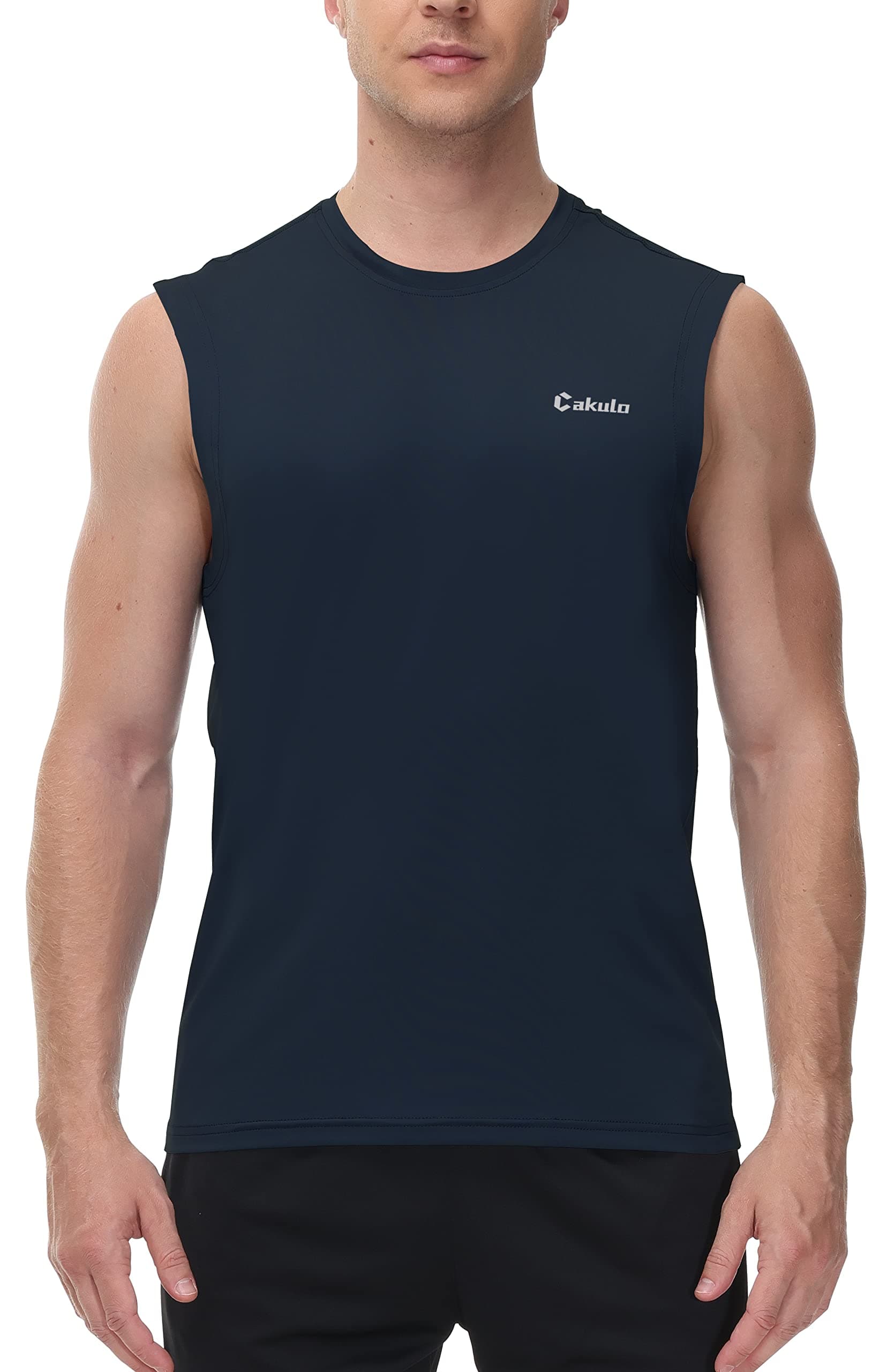 Cakulo Men's Workout Swim Sleeveless Shirts Quick Dry Beach Pool Tech Running Athletic Exercise Muscle Tank Top Big and Tall