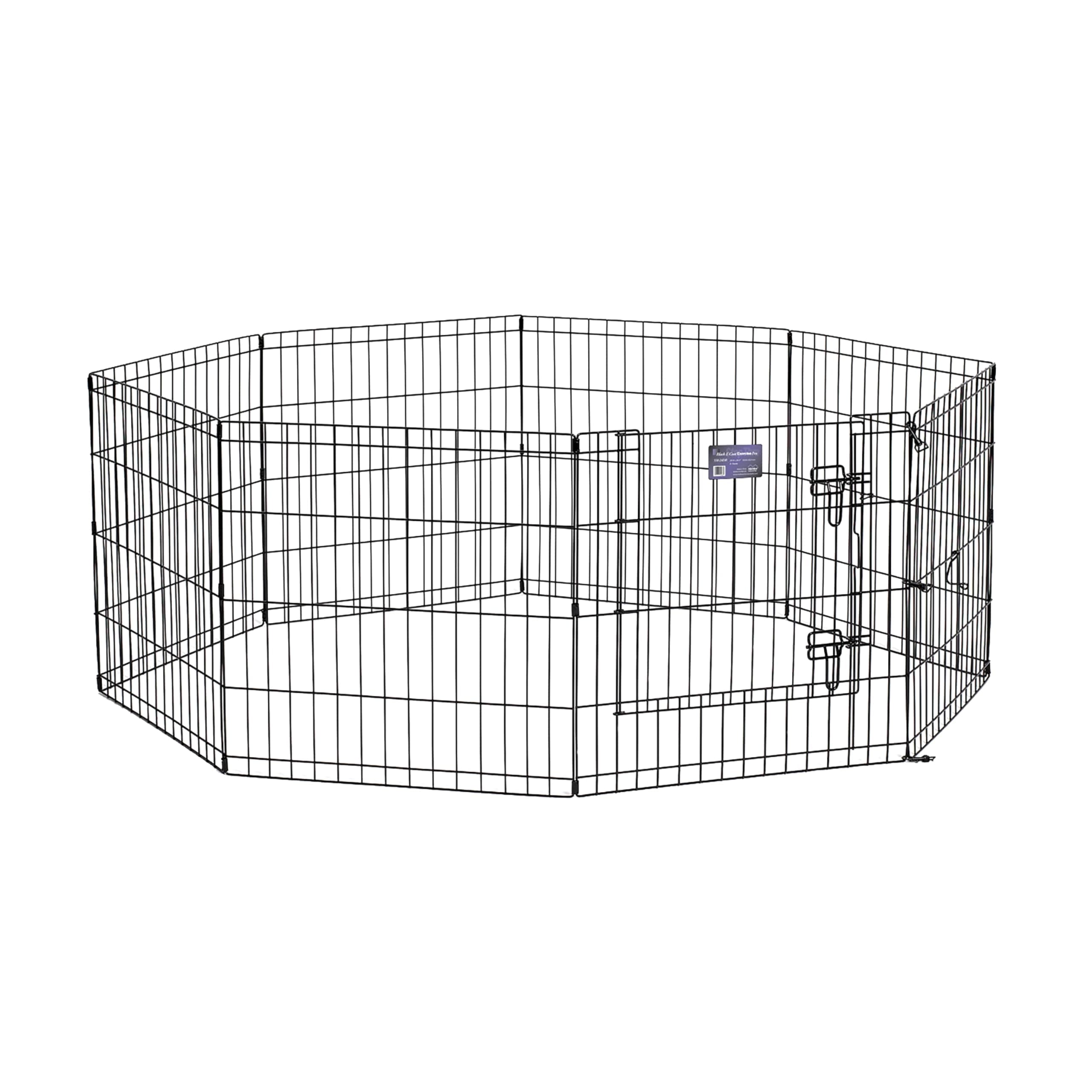 MidWest Homes for Pets Foldable Metal Dog Exercise Pen/Pet Playpen, Black W/Door, 24"W X 24"H, 1-Year Manufacturer'S Warranty