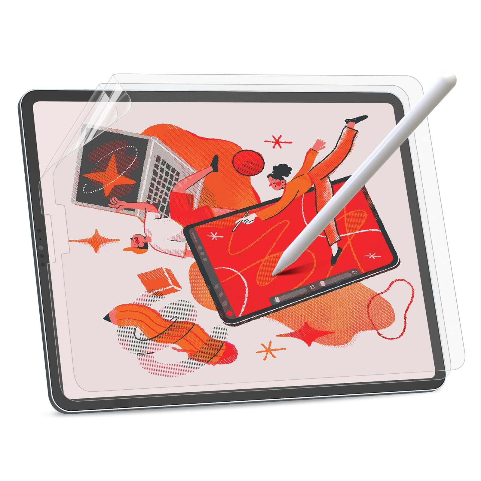 BERSEMPack of 2 Paper Protective Films Compatible with iPad Pro 11 Inch (2022-2018) / iPad Air 5 & 4 Generation (10.9 Inches, 2022 & 2020), Matte PET Film for Drawing, Anti-Glare, Writing Like Paper