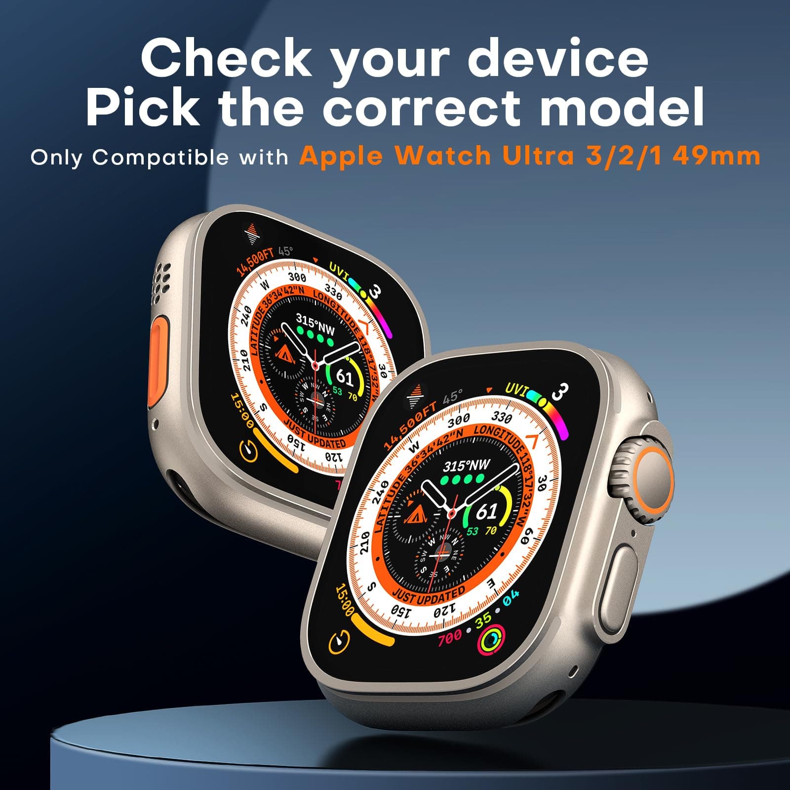 TOCOL [4 Pack Screen Protector for Apple Watch Ultra/Ultra 2(2023) 49mm, [10X Military-Grade Shockproof], Tempered Glass Screen Protector for iWatch Ultra 49mm, Anti-Scratch, High Definition, Clear