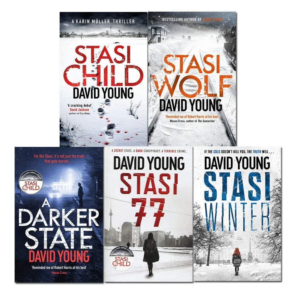Karin Müller Series 5 Books Collection Set By David Young (Stasi Child, Stasi Wolf, A Darker State, Stasi 77, Stasi Winter)