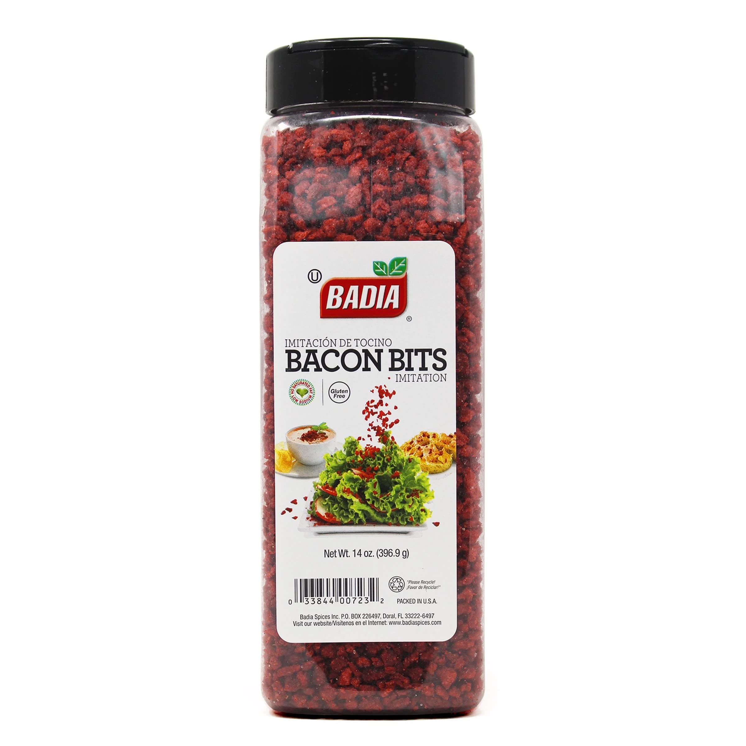 Badia Bacon Bits Imitation, 14 oz – Crunchy & Flavorful Topping – Perfect for Salads, Soups, Baked Potatoes & More