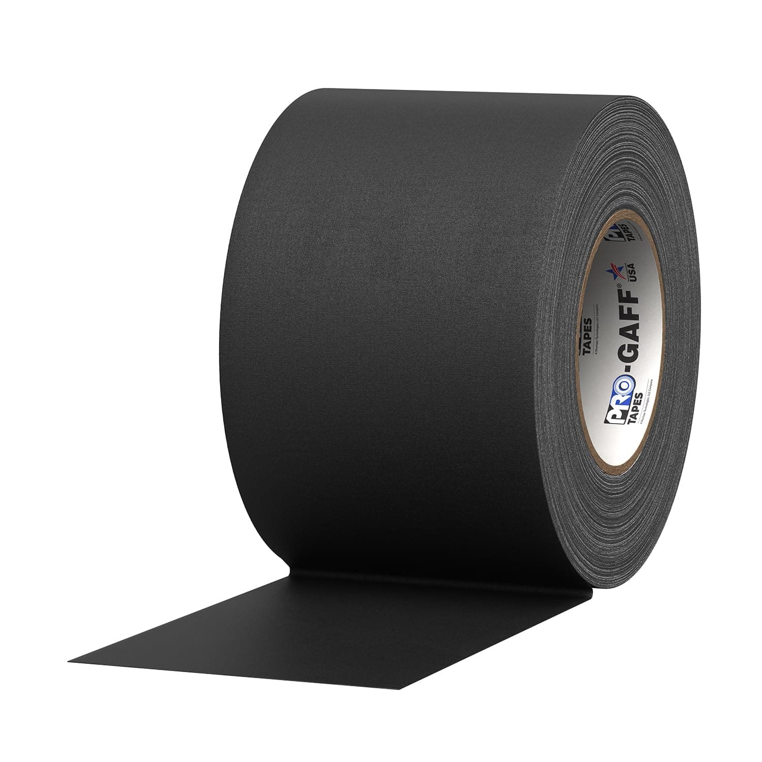 4" Width ProTapes Pro Gaff Premium Matte Cloth Gaffer's Tape With Rubber Adhesive, 11 mils Thick, 55 yds Length, Black (Pack of 1)